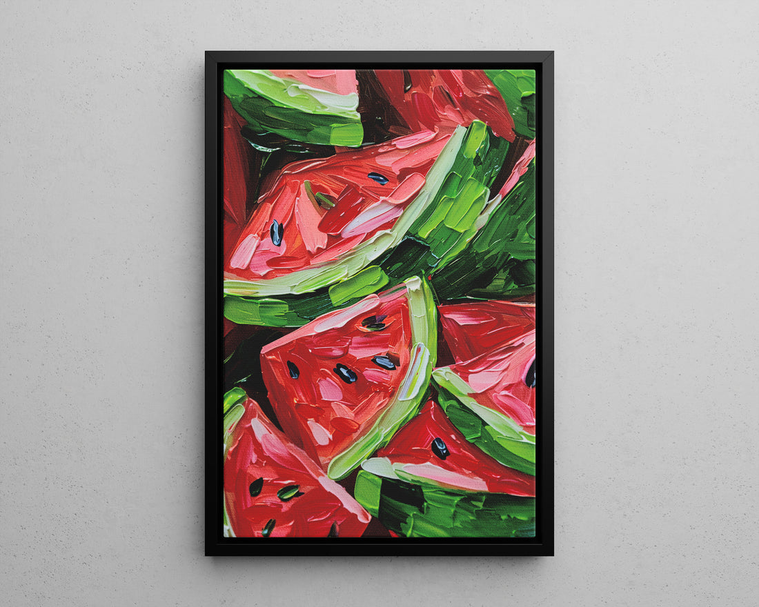 Framed Canvas - Juicy Watermelon Slices