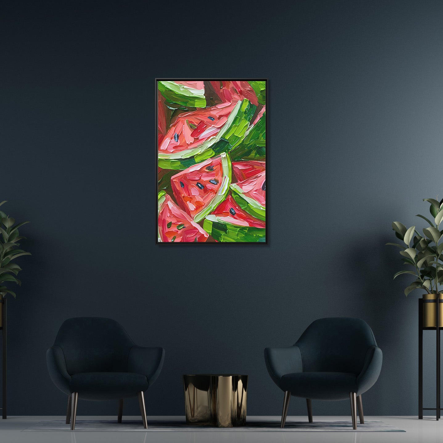 Framed Canvas - Juicy Watermelon Slices