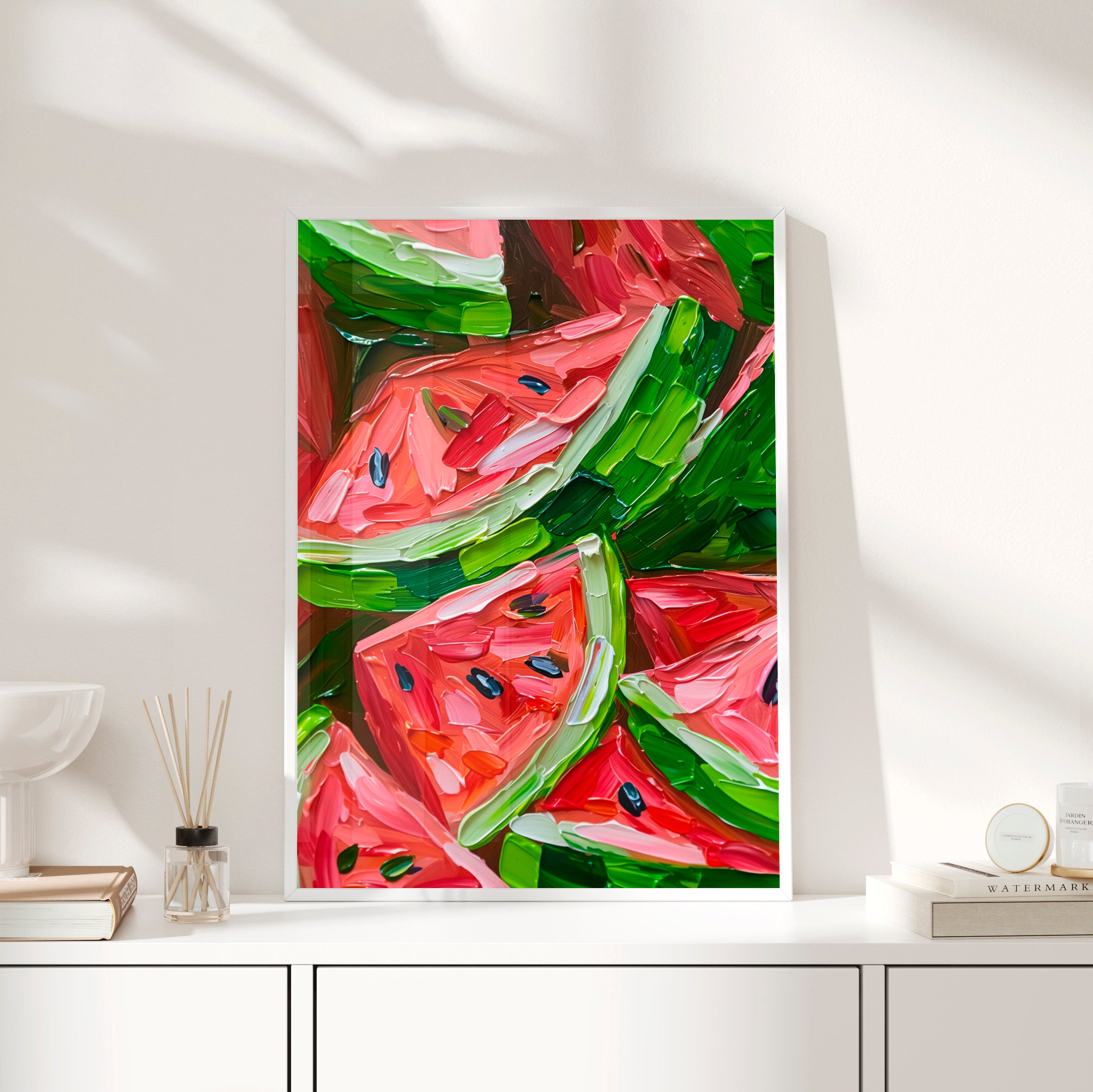 Framed Paper Print - Juicy Watermelon Slices