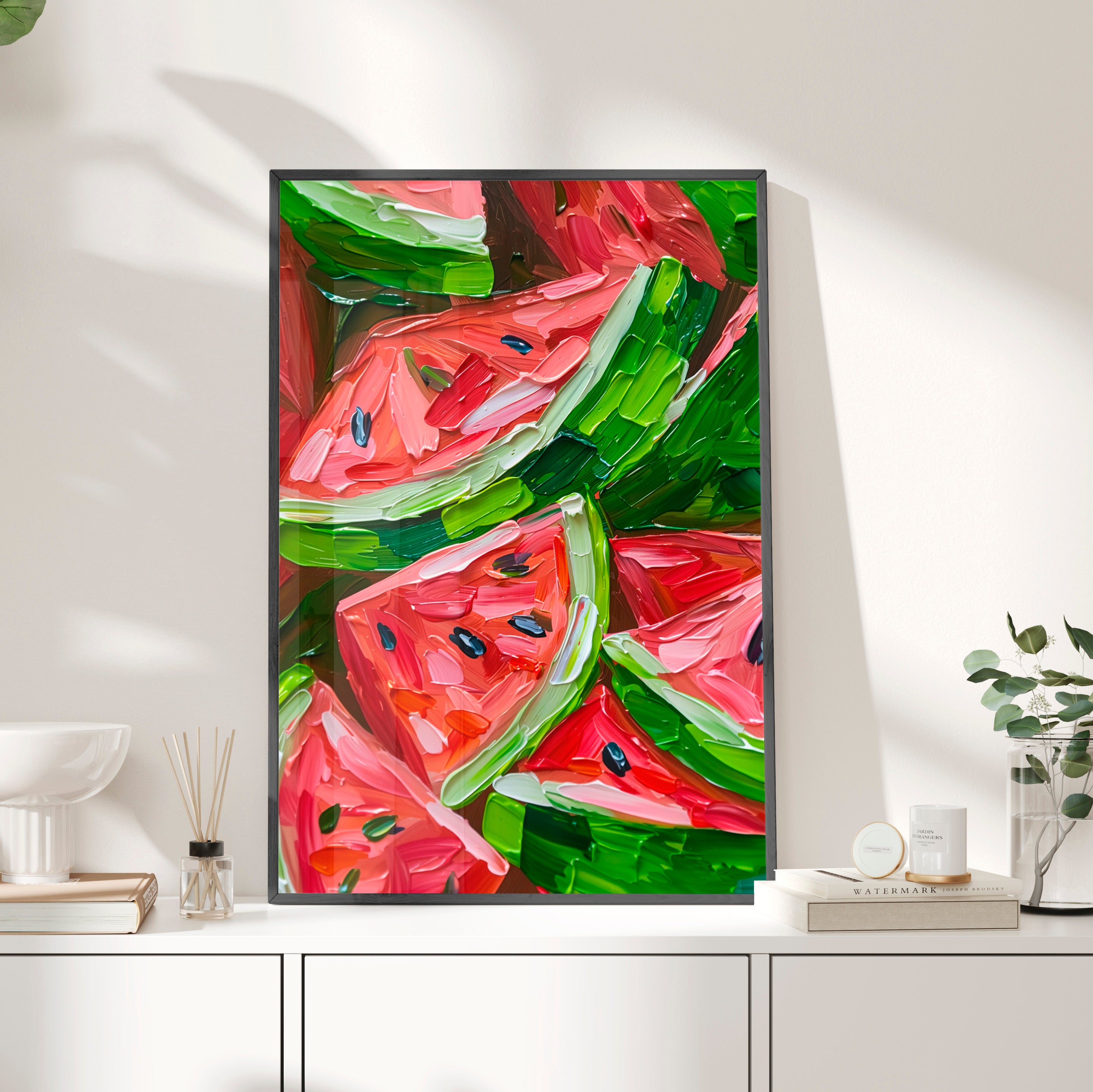Framed Paper Print - Juicy Watermelon Slices