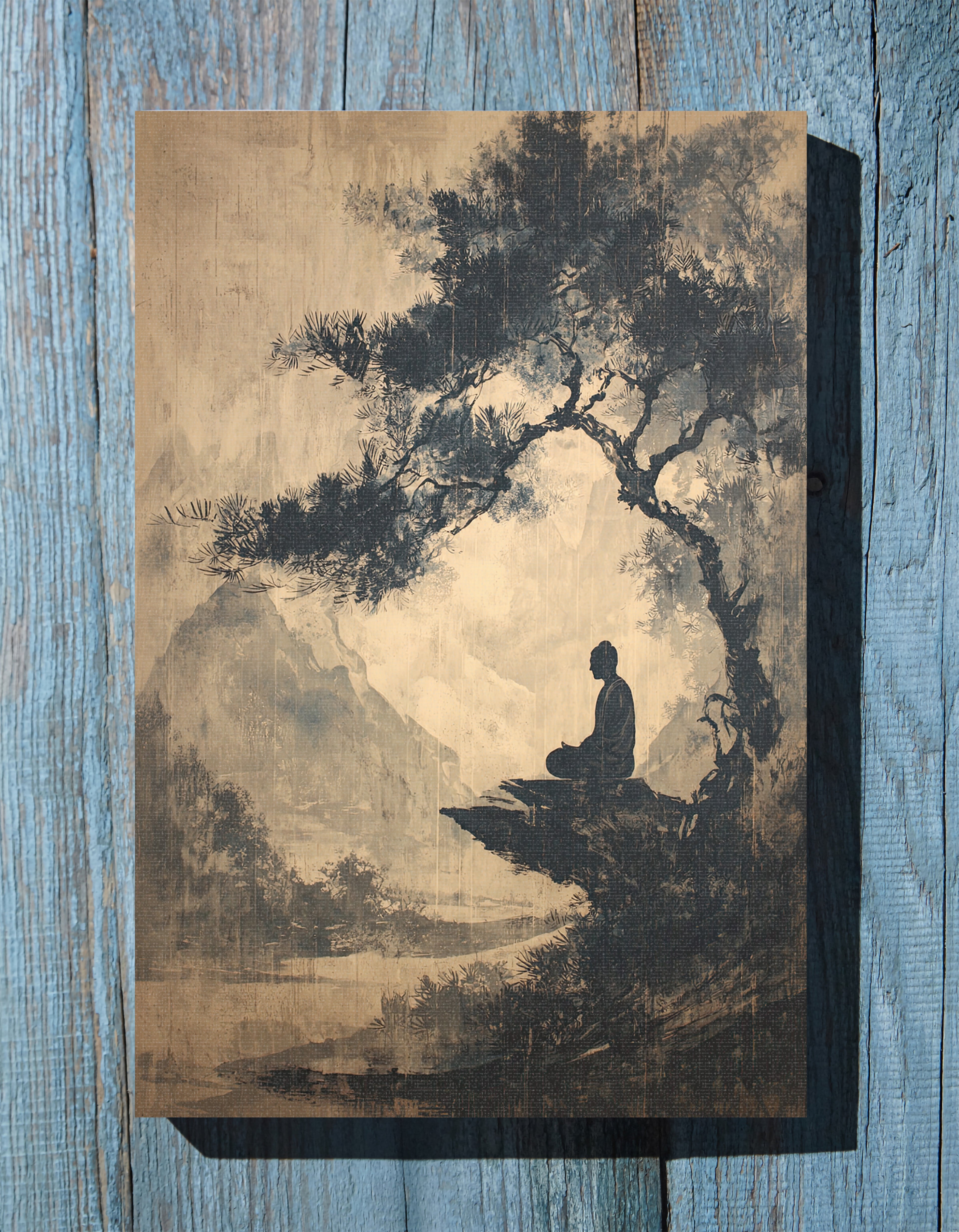 .75" Matte Canvas - Mountain Tree Zen Silence