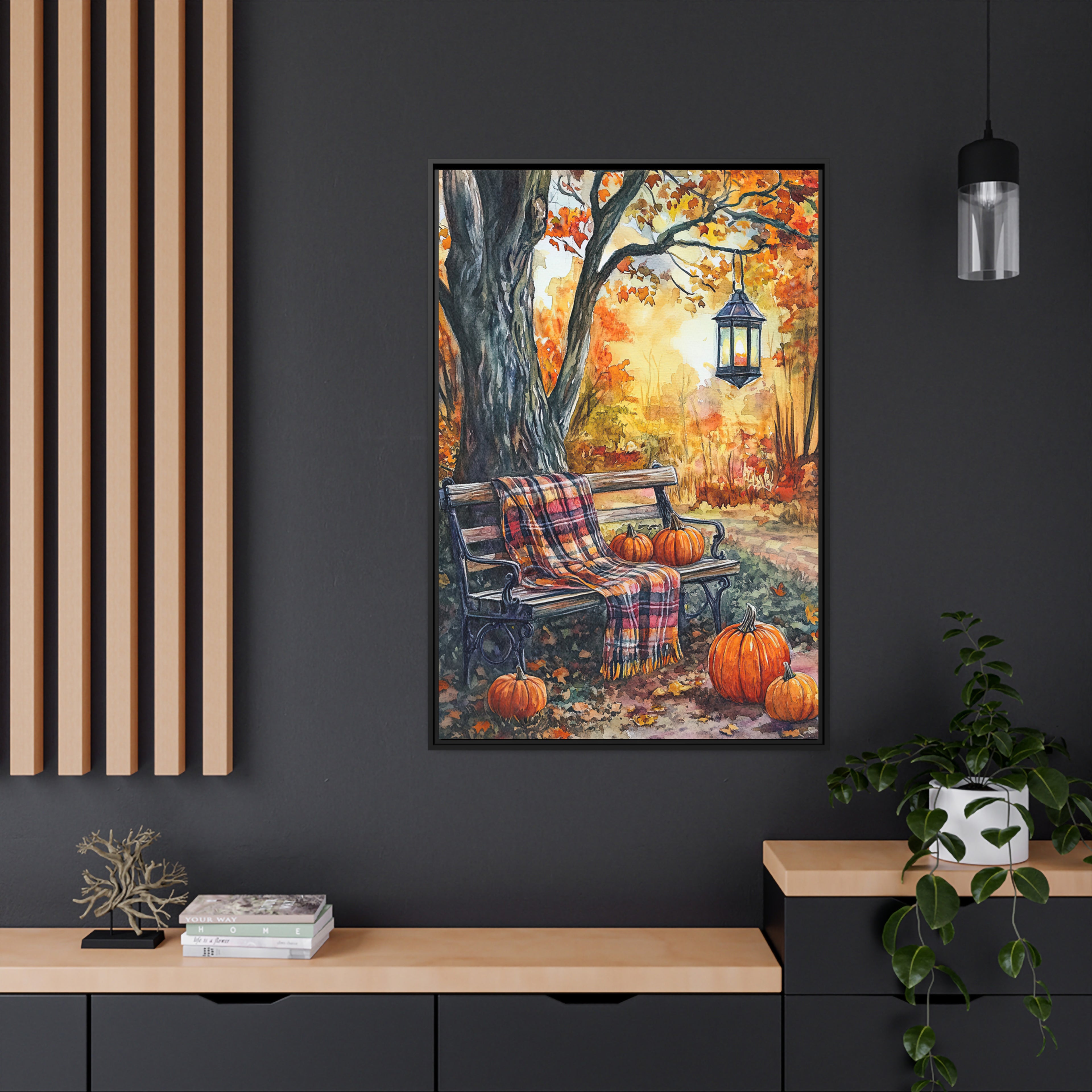 Framed Canvas - Golden Pause in Fall