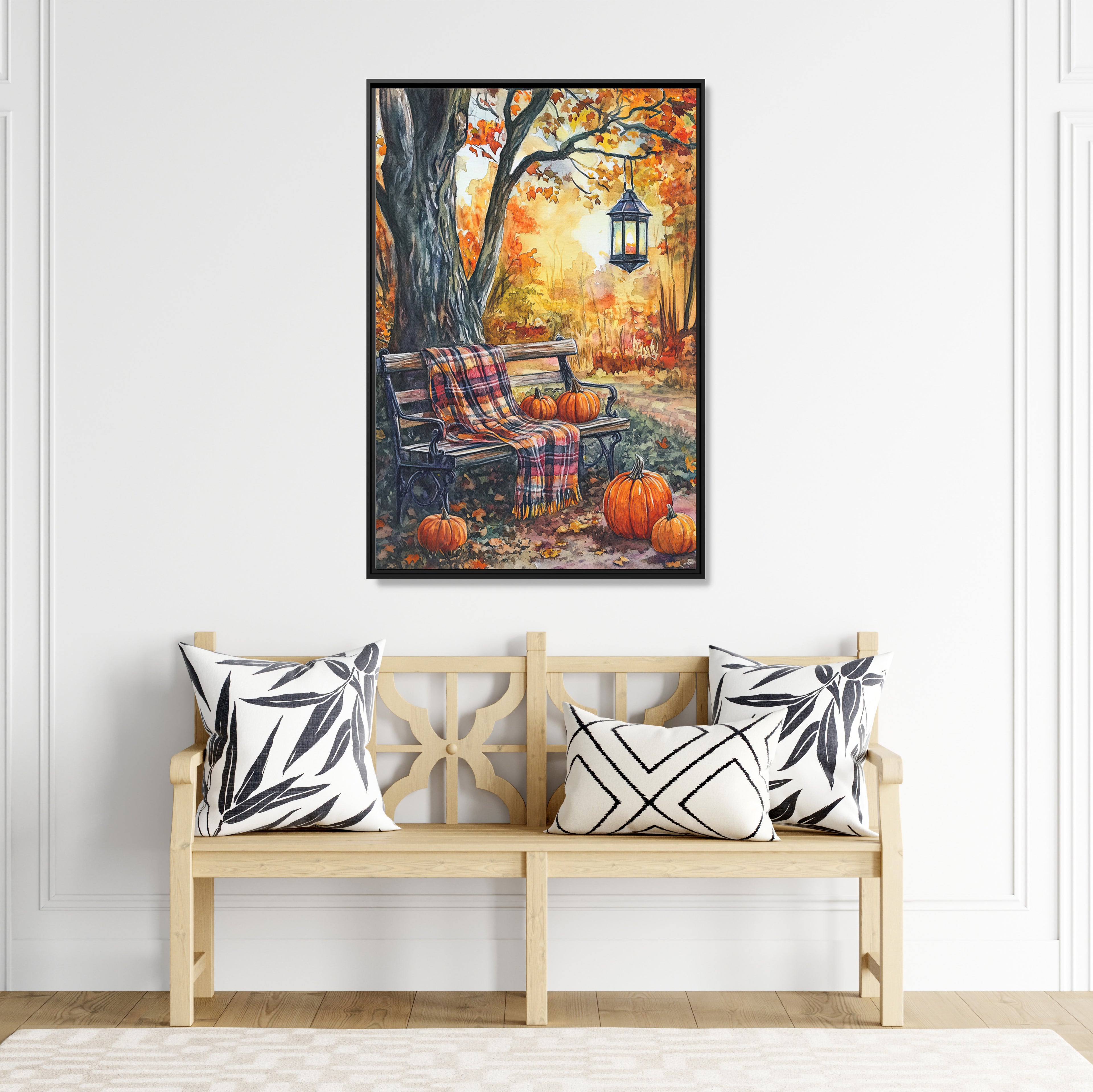 Framed Canvas - Golden Pause in Fall