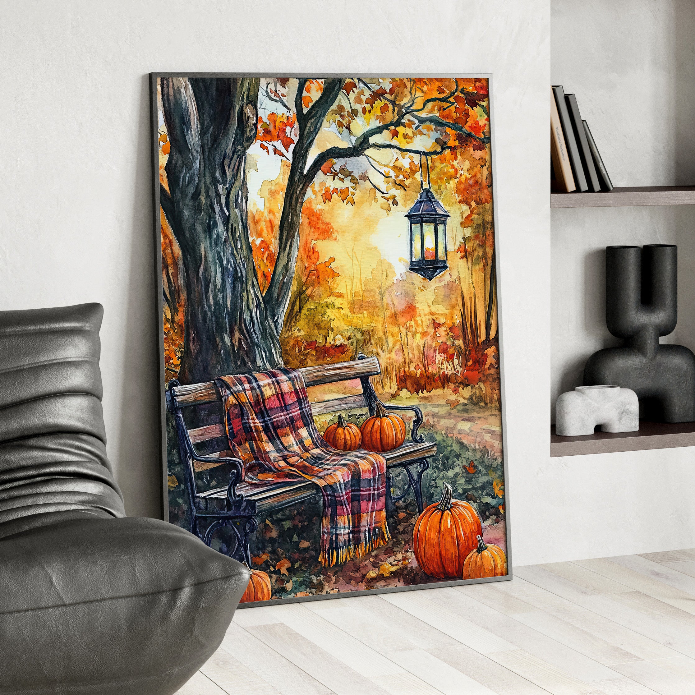 Framed Paper Print - Golden Pause in Fall