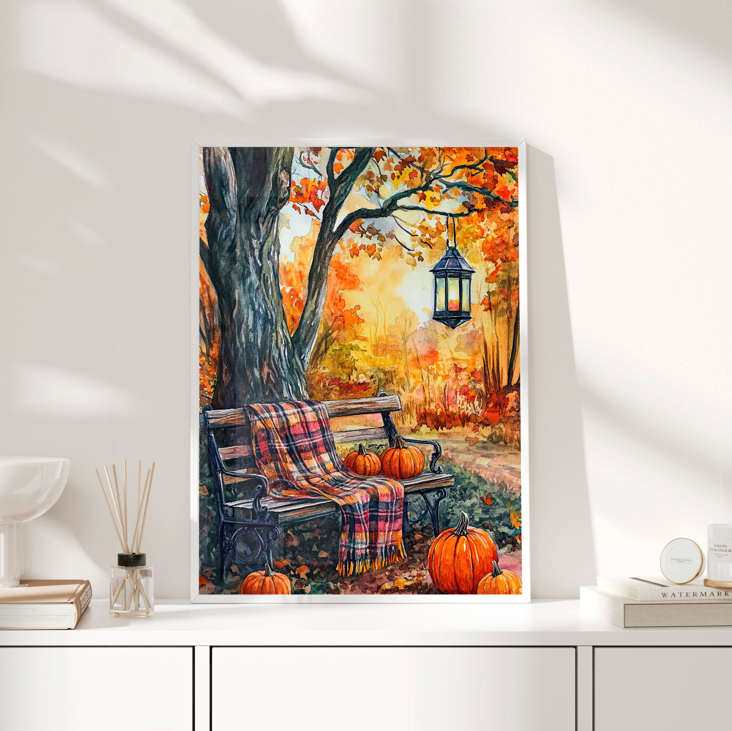 Framed Paper Print - Golden Pause in Fall