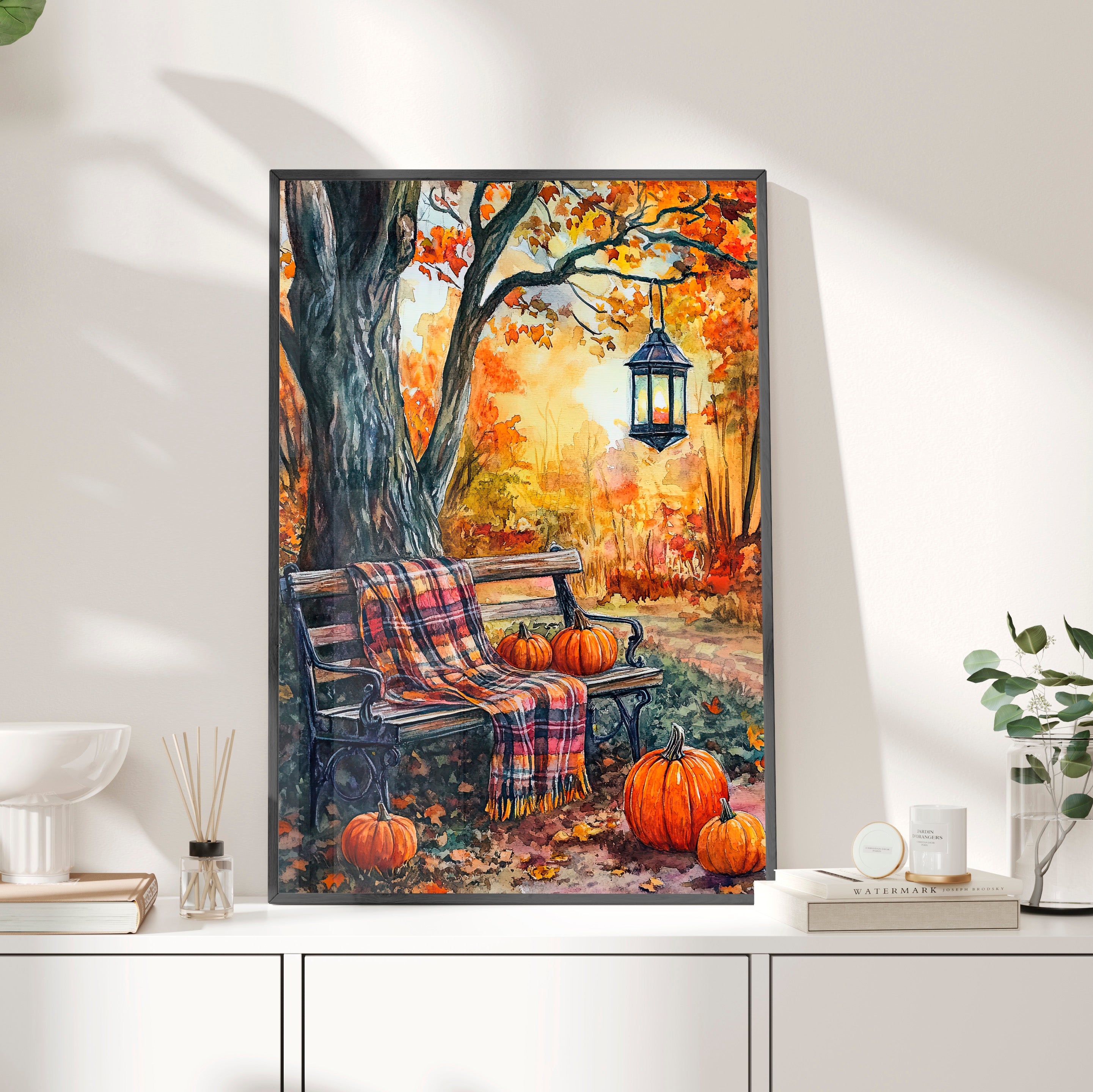 Framed Paper Print - Golden Pause in Fall