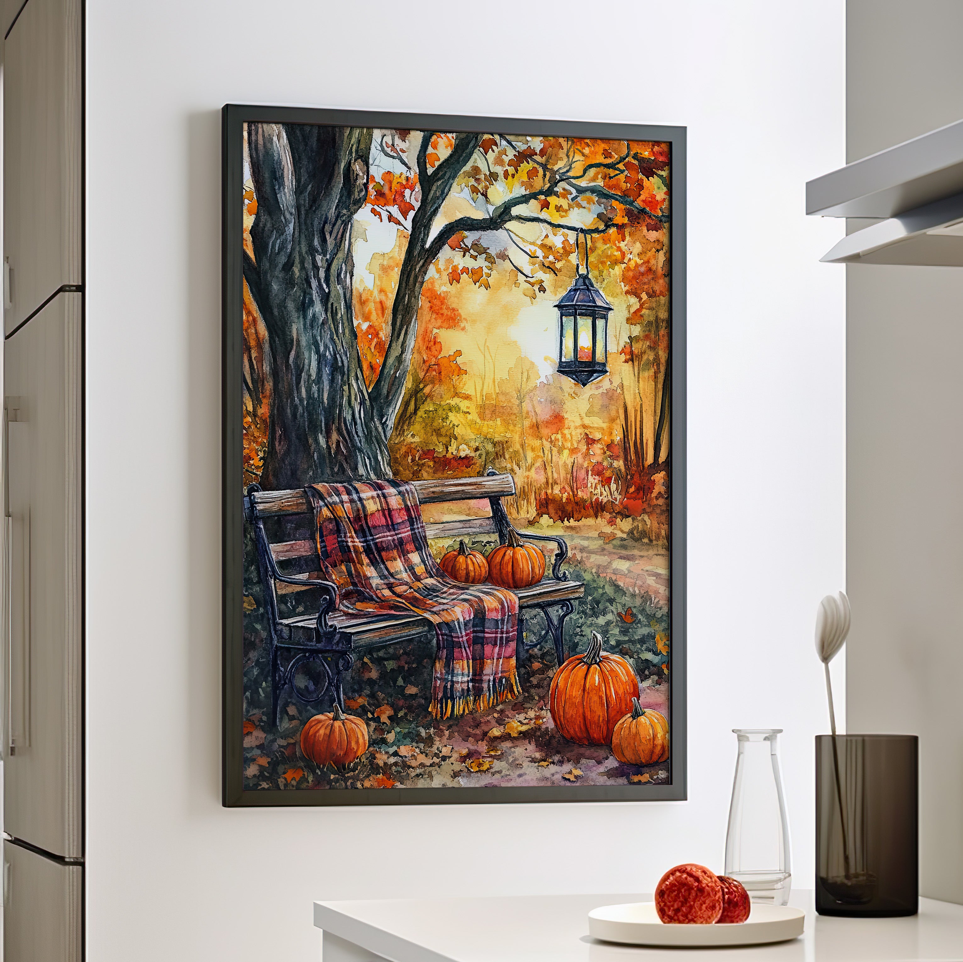 Framed Paper Print - Golden Pause in Fall