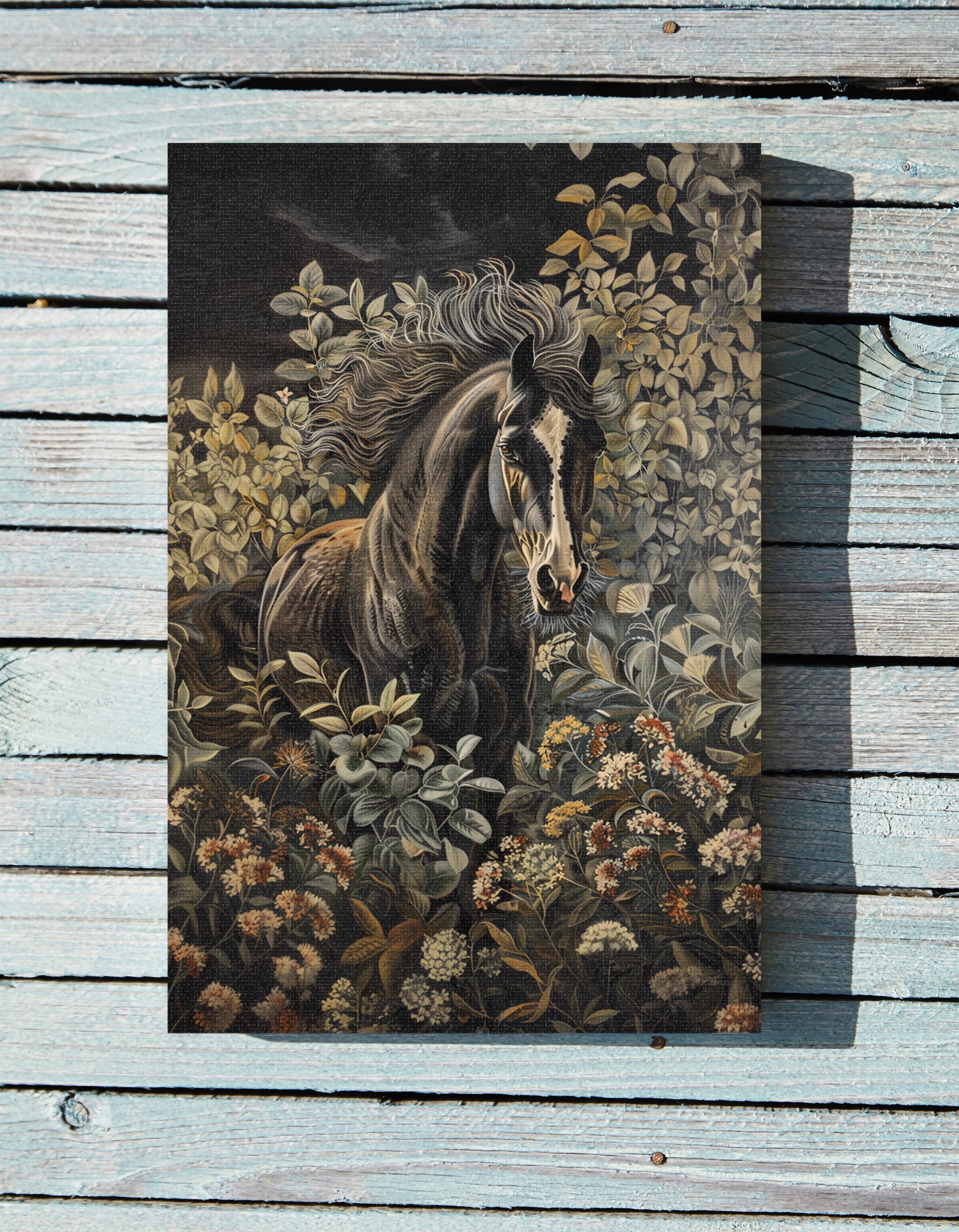 .75" Matte Canvas - Equine Elegance in Twilight Bloom