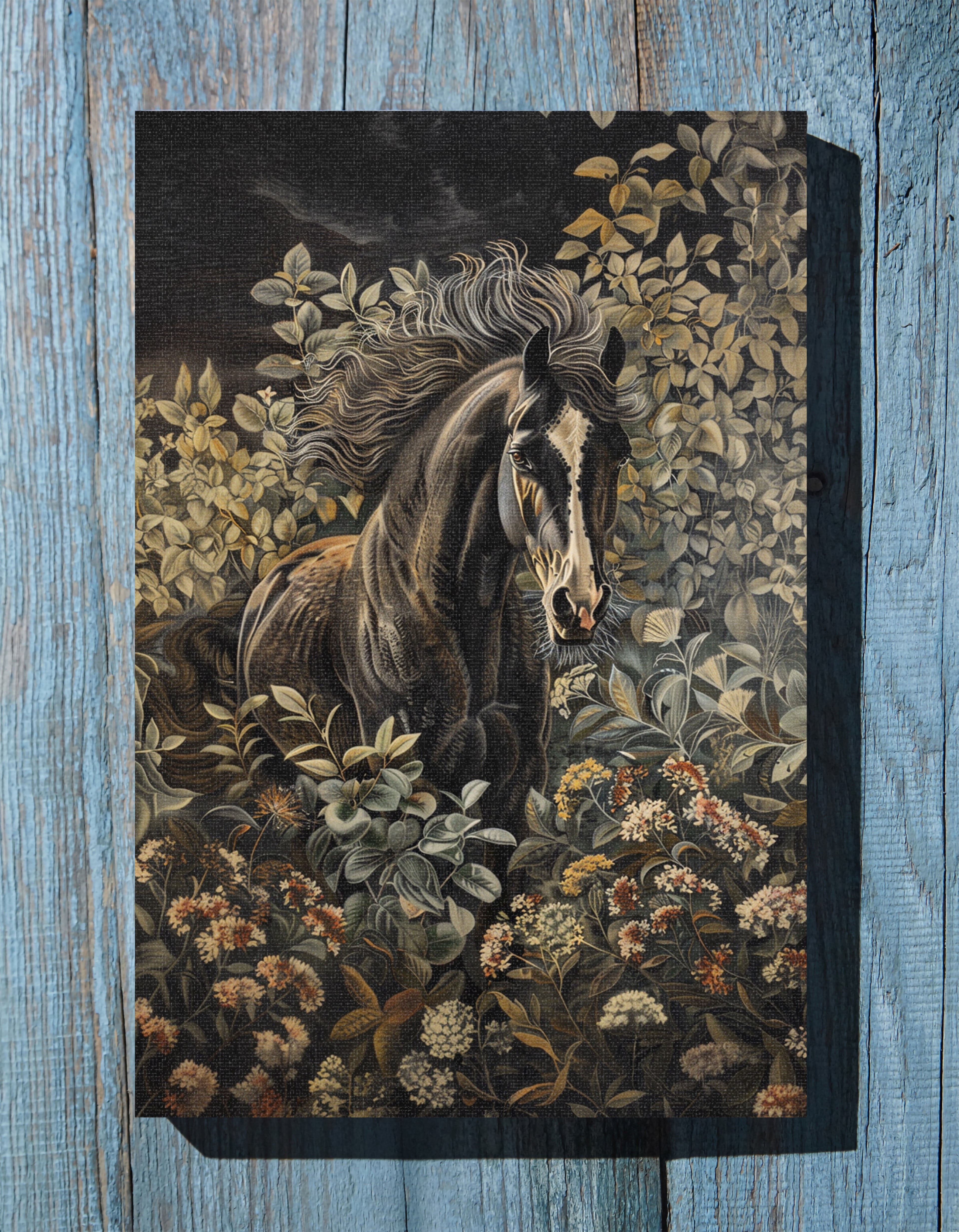 .75" Matte Canvas - Equine Elegance in Twilight Bloom