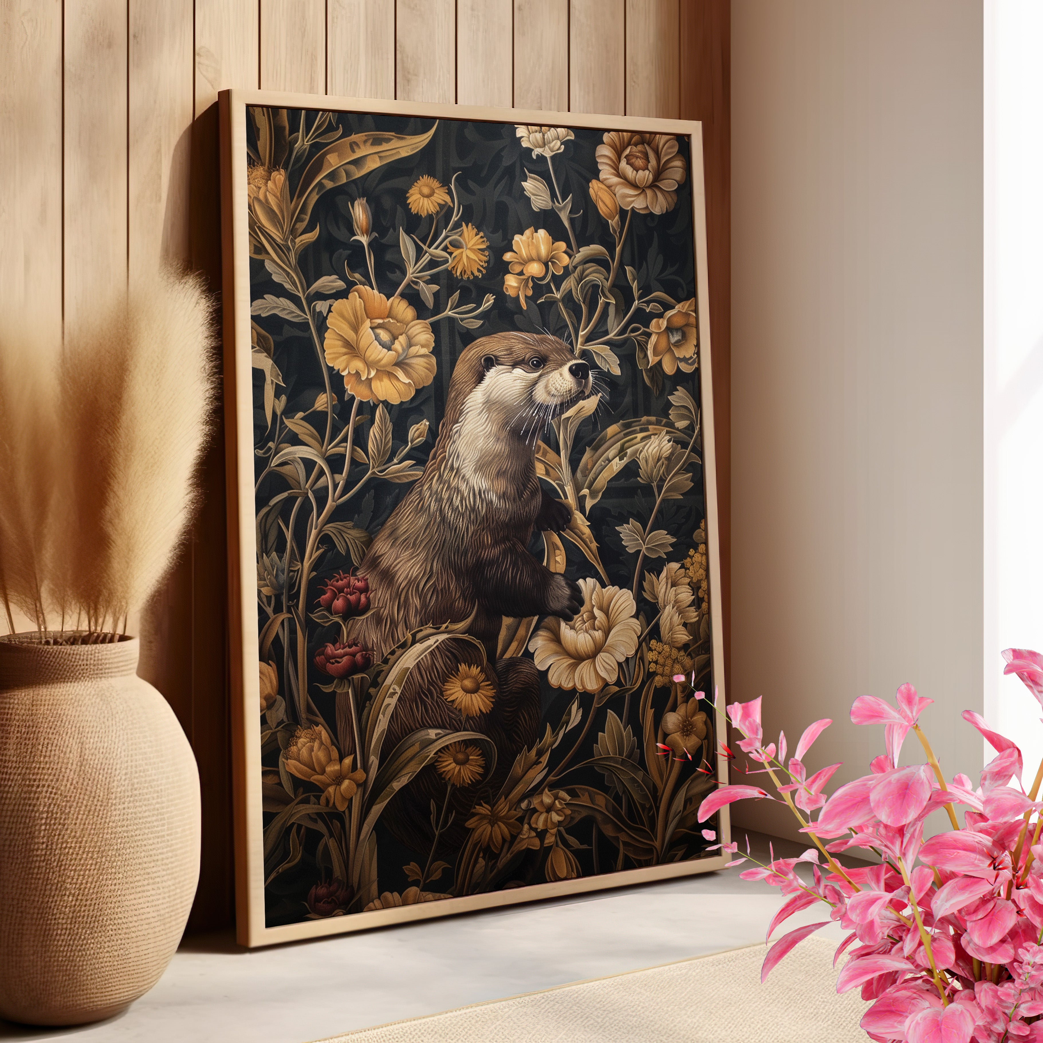 Otter in Floral Paradise