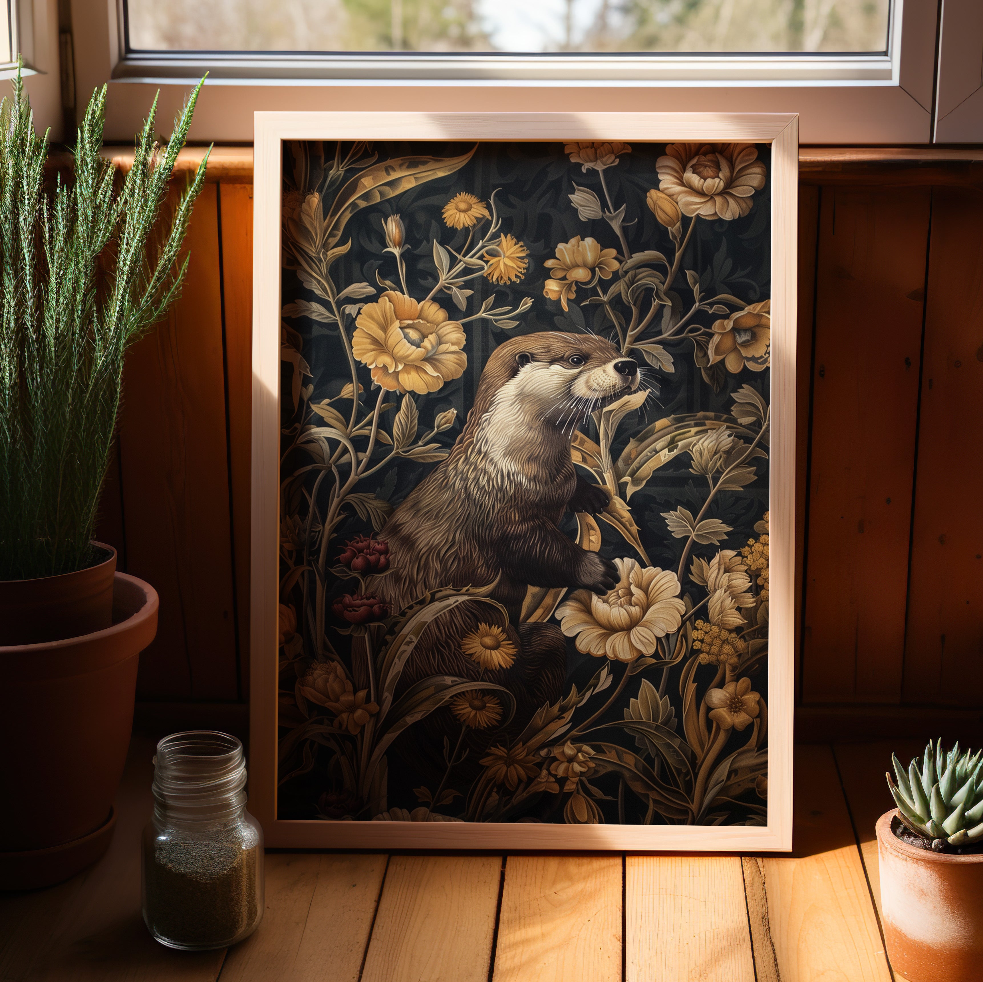 Otter in Floral Paradise