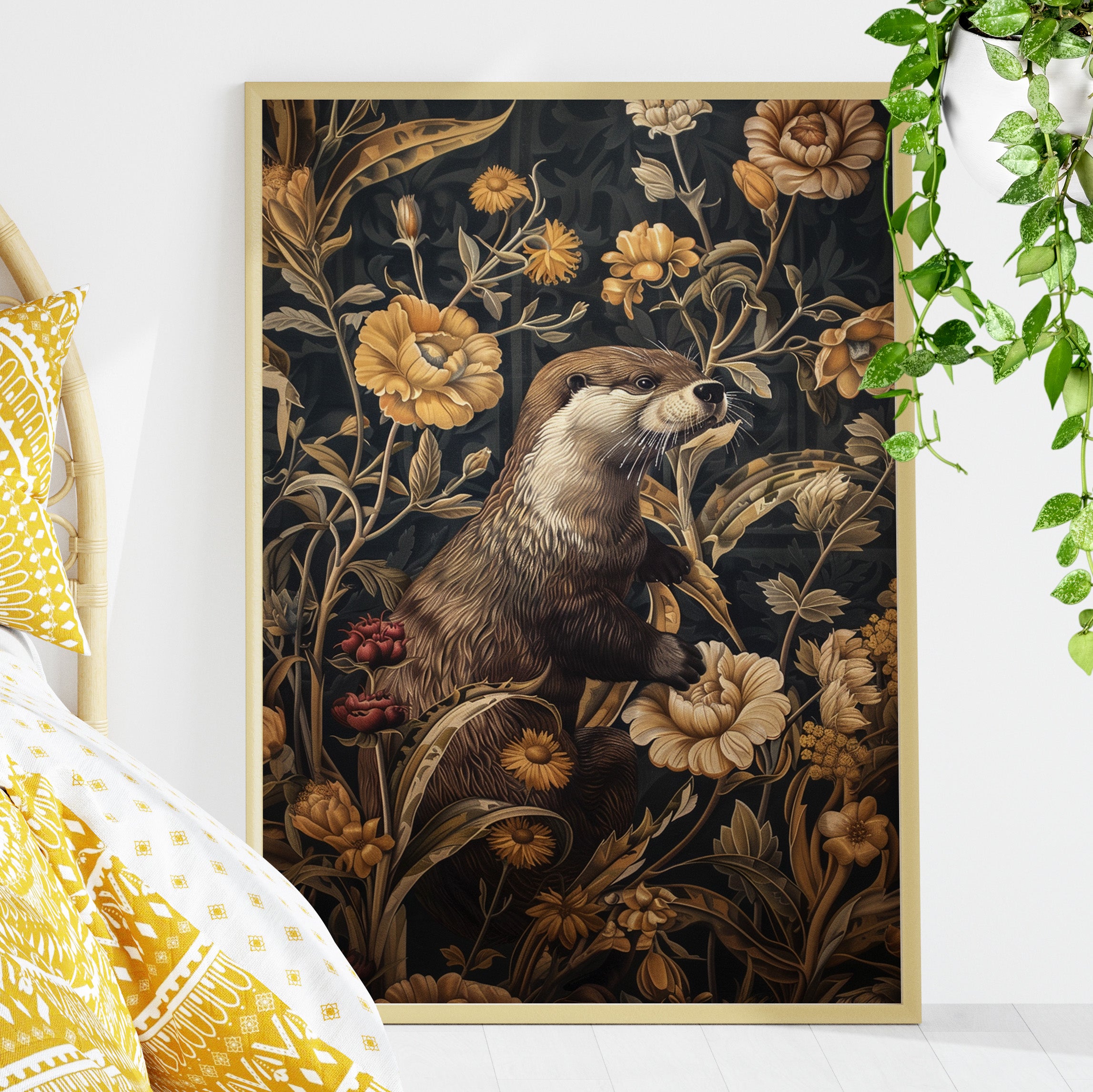 Otter in Floral Paradise