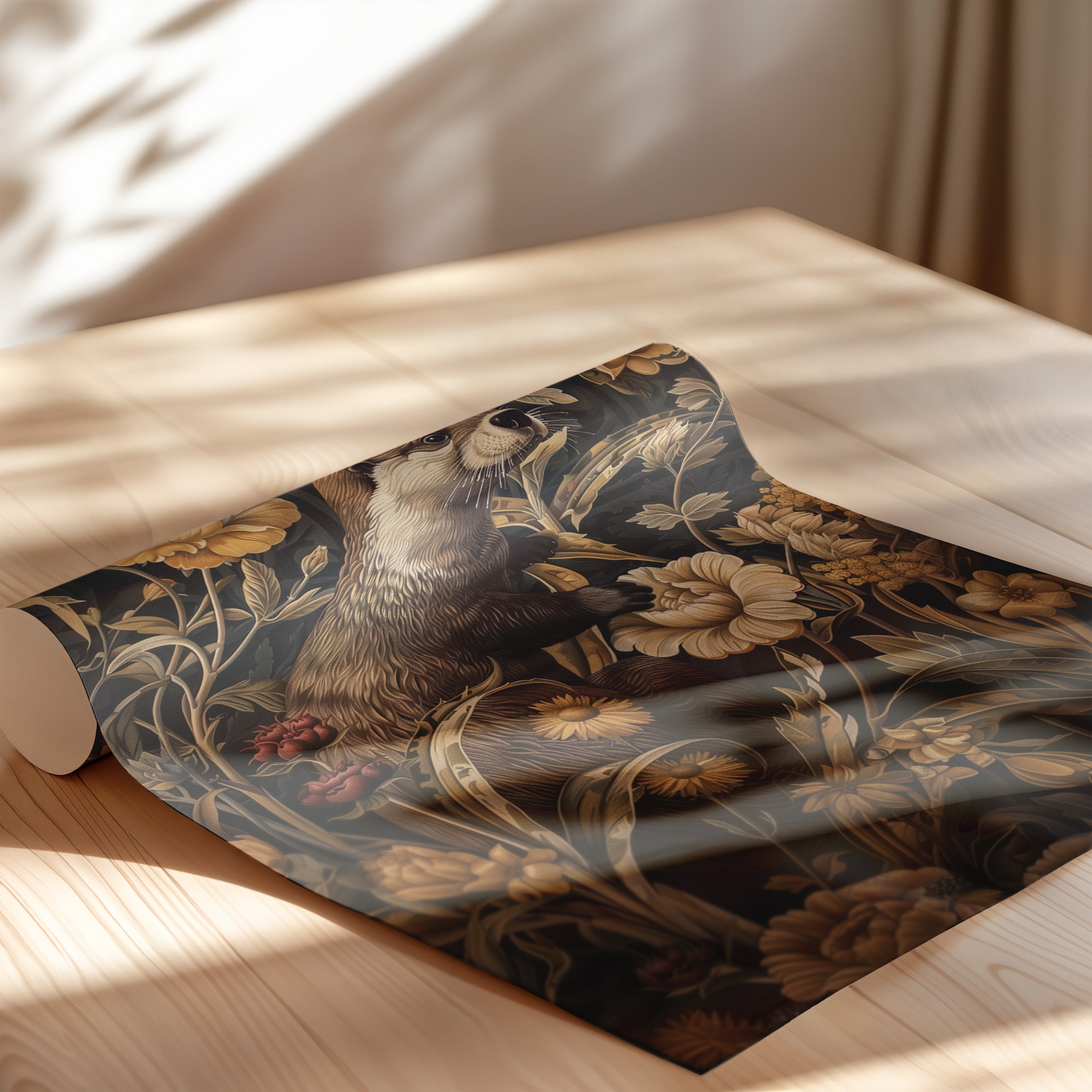 Otter in Floral Paradise