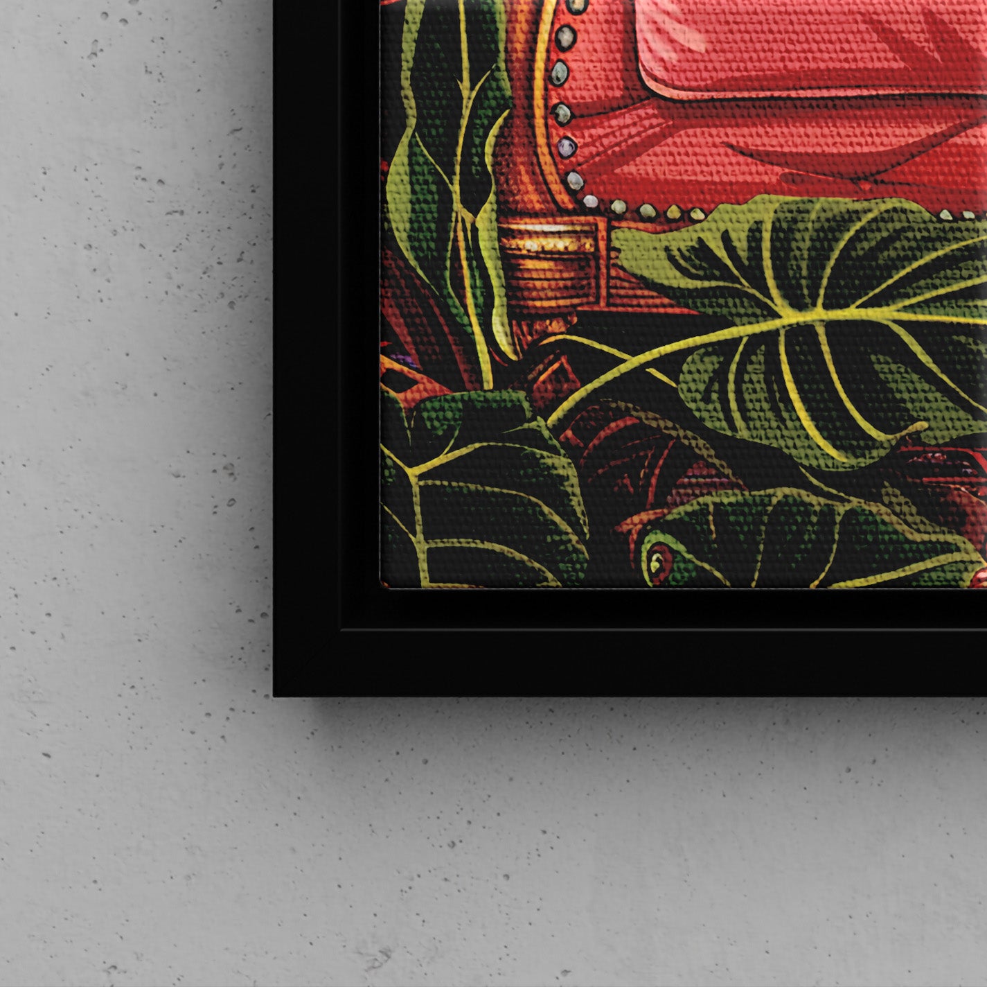Framed Canvas - Leopard Lounge in Bloom