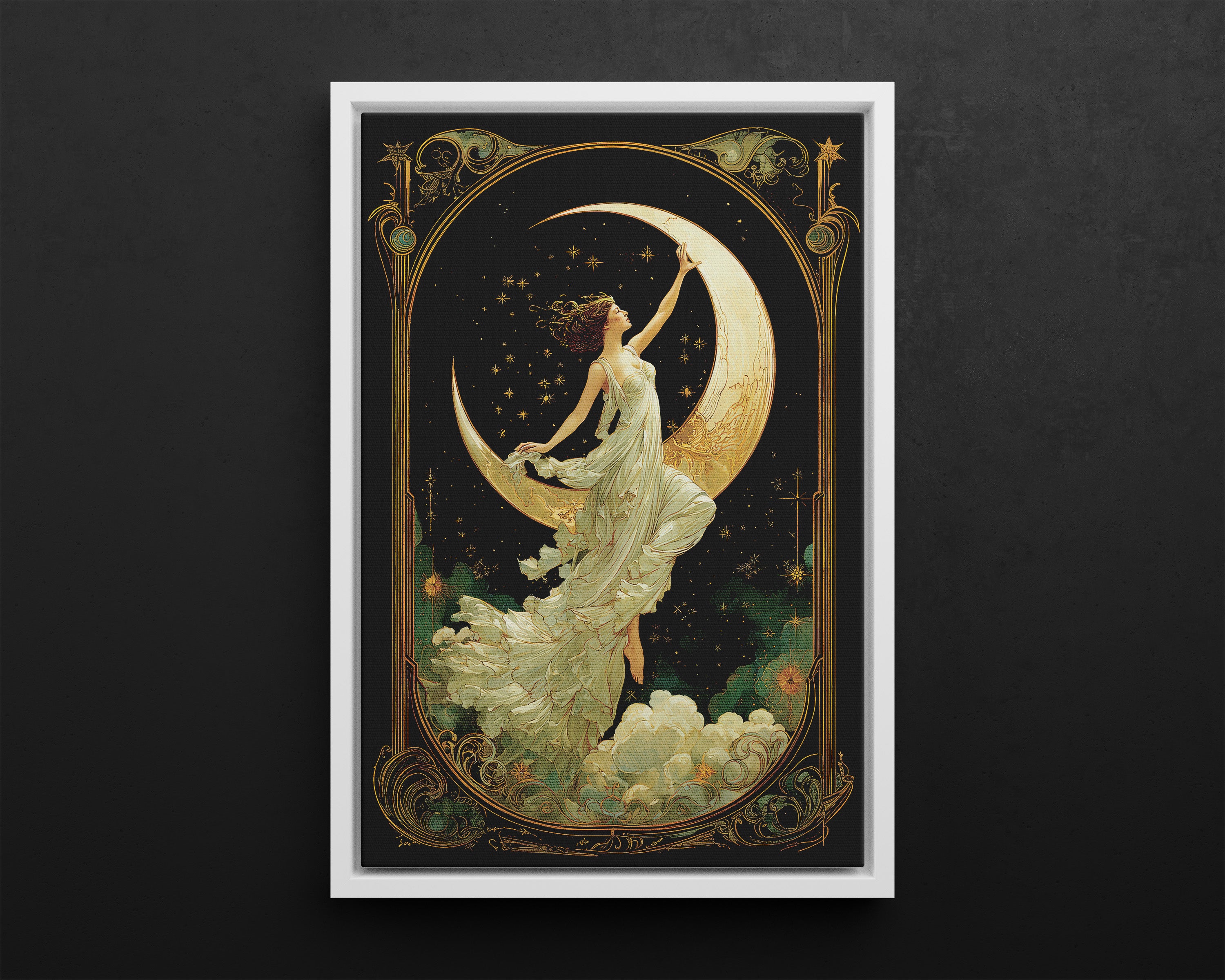 Framed Canvas - Moon Goddess Ascending
