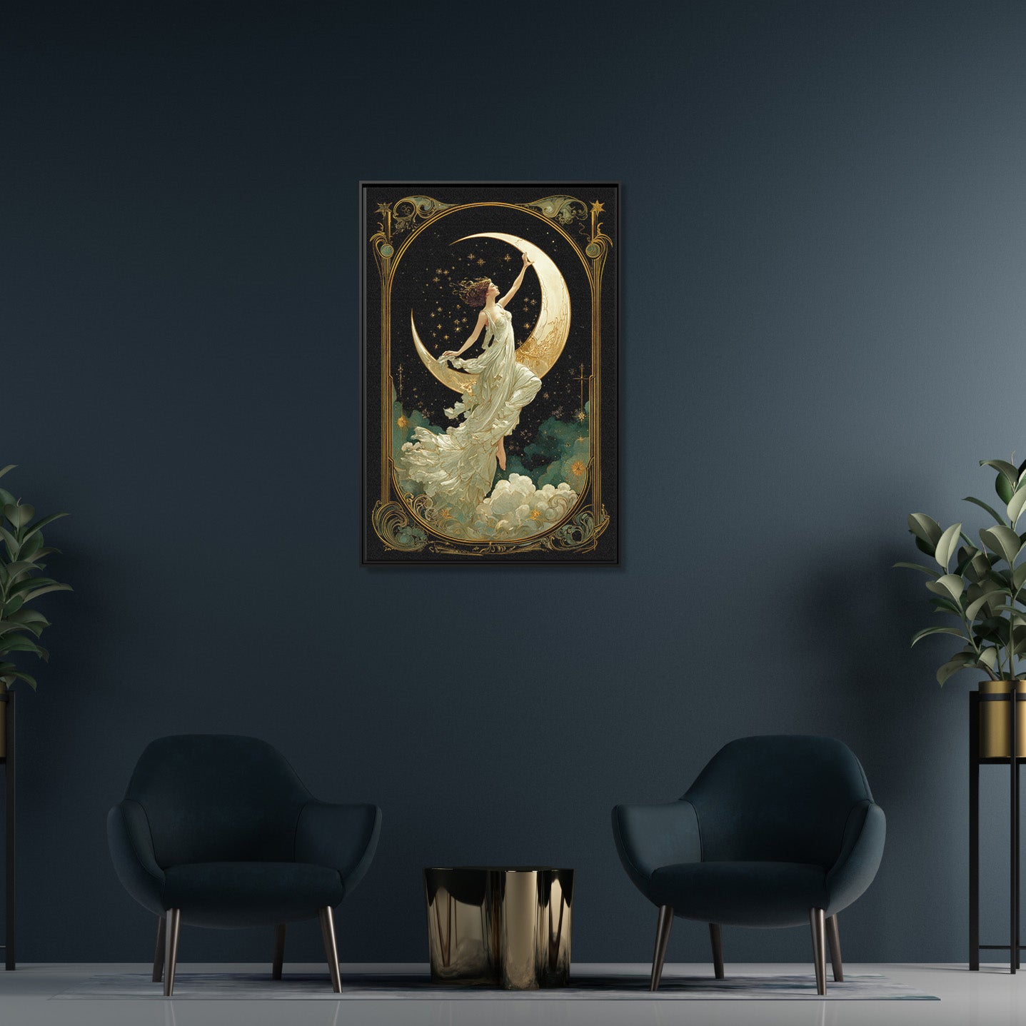 Framed Canvas - Moon Goddess Ascending