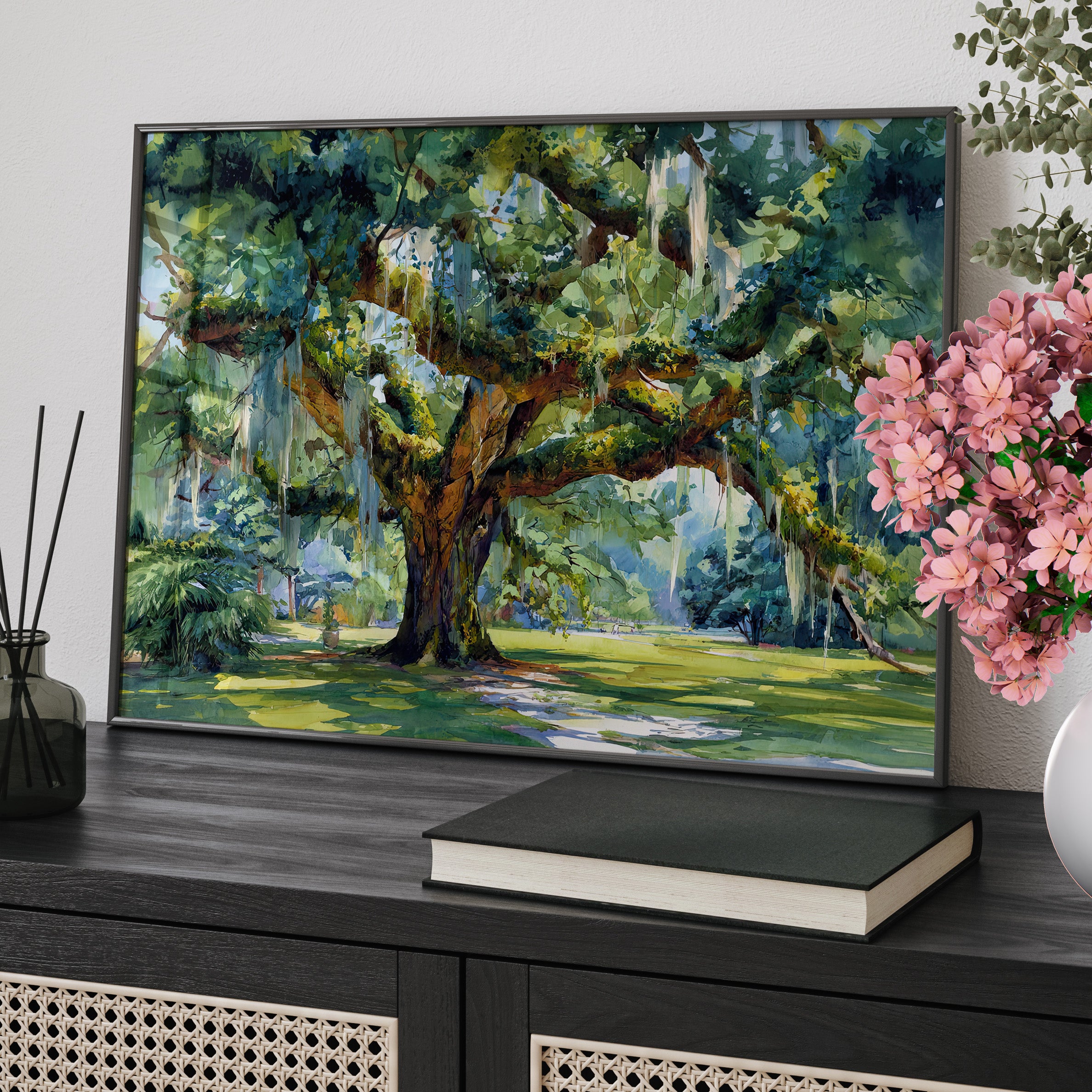 Framed Paper Print - Whispering Southern Live Oak