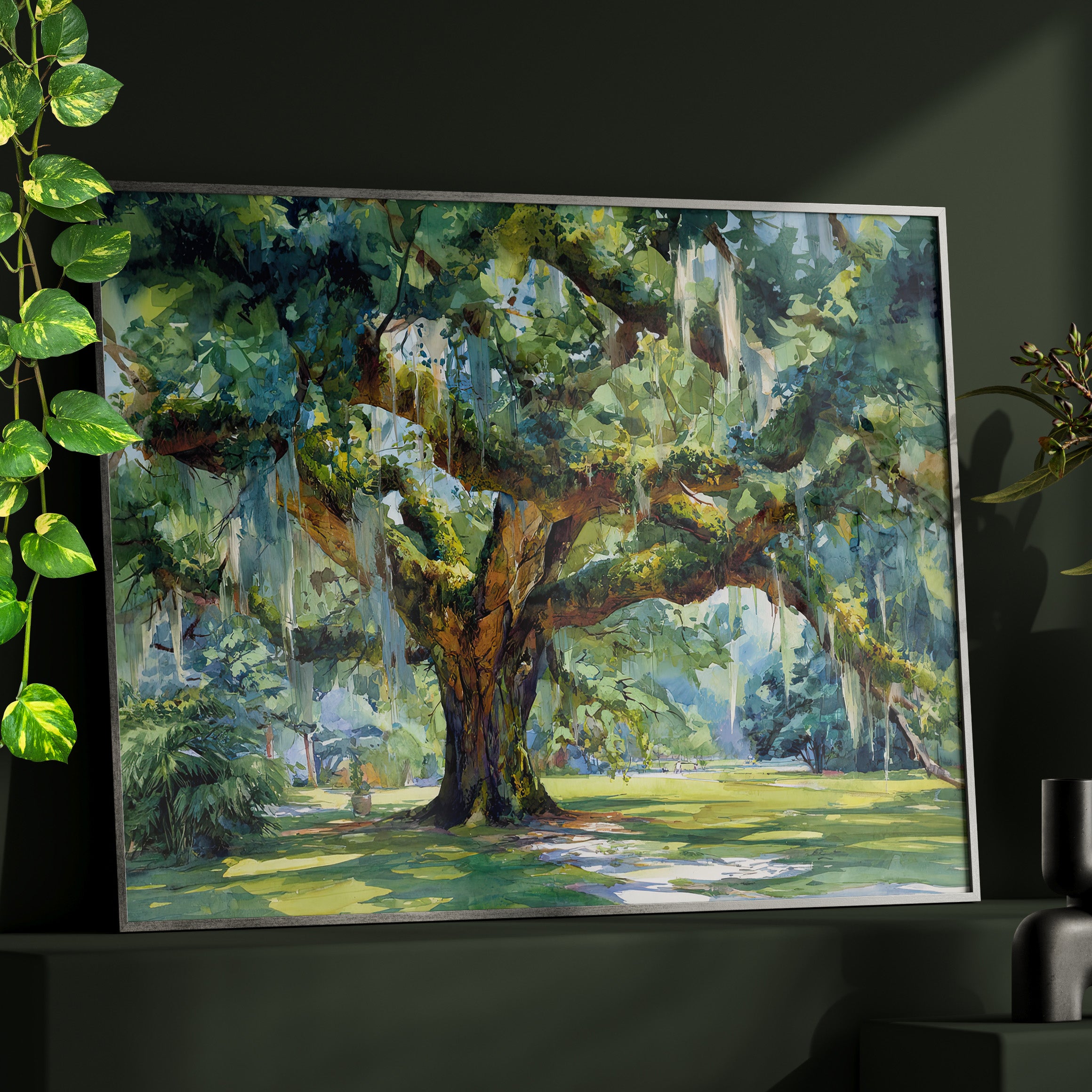 Framed Paper Print - Whispering Southern Live Oak