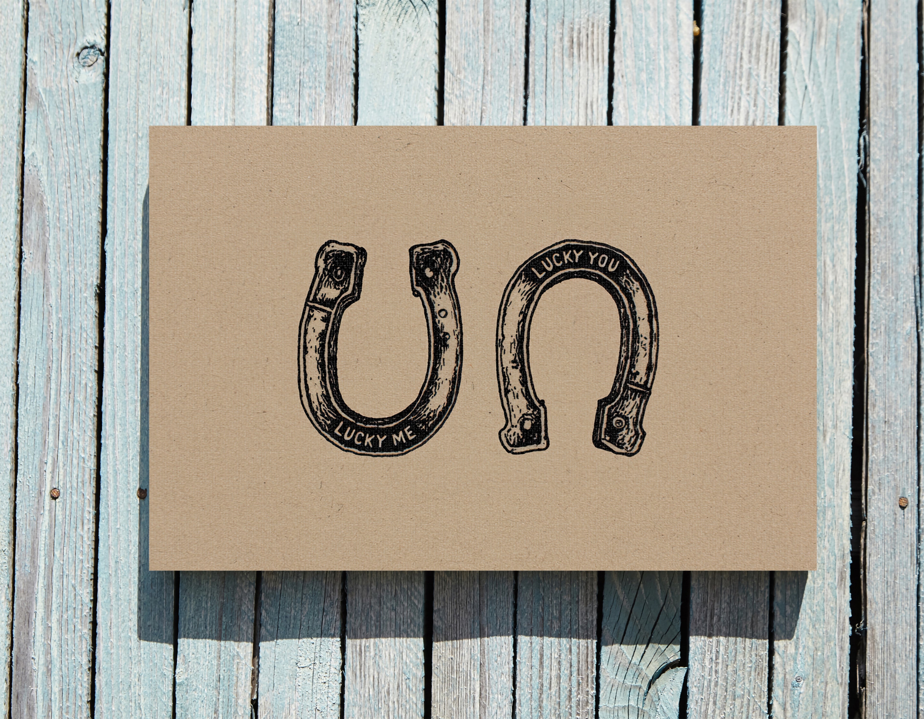 1.25" Matte Canvas - Lucky Me Lucky You Horseshoes