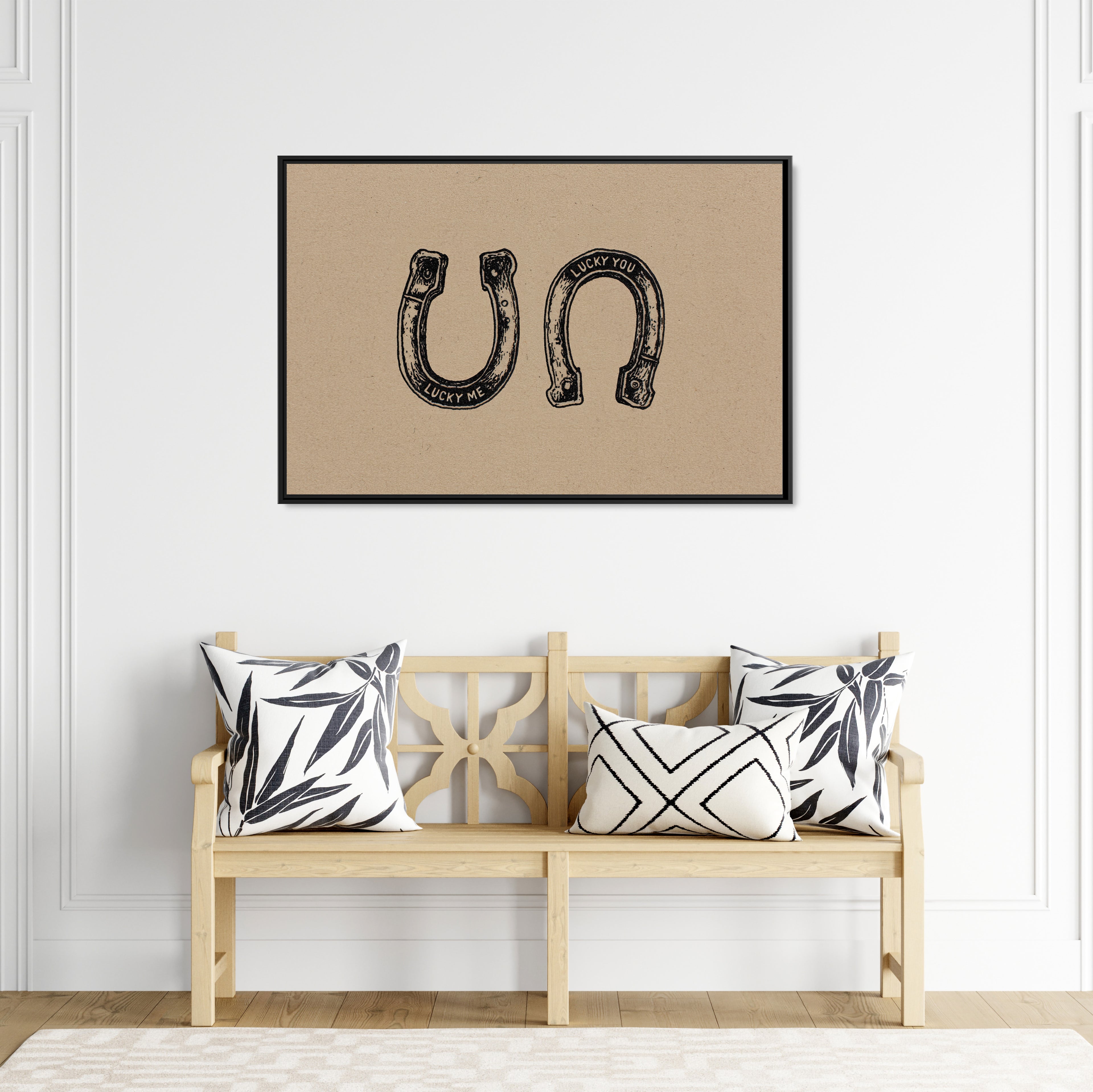 Framed Canvas - Lucky Me Lucky You Horseshoes