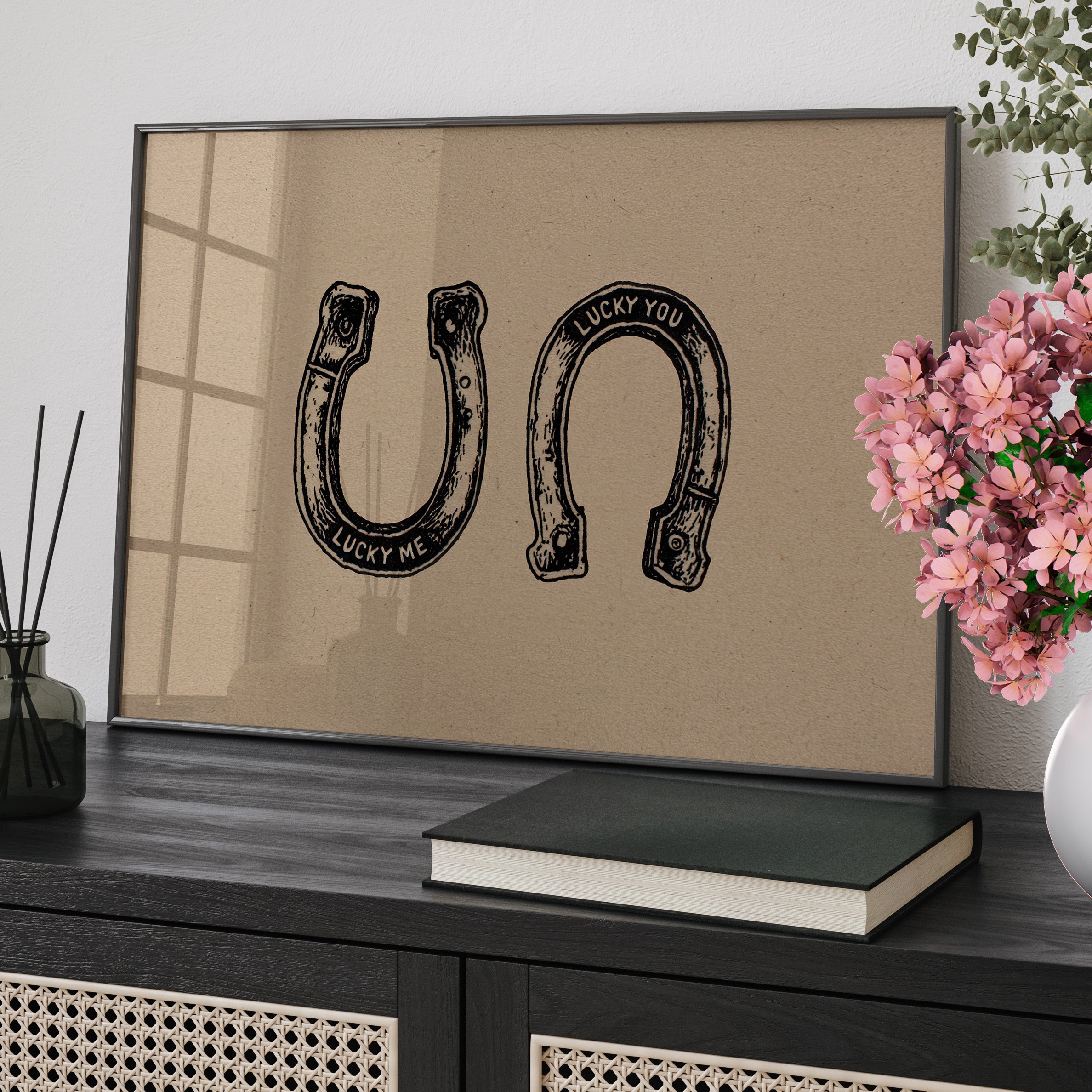 Framed Paper Print - Lucky Me Lucky You Horseshoes