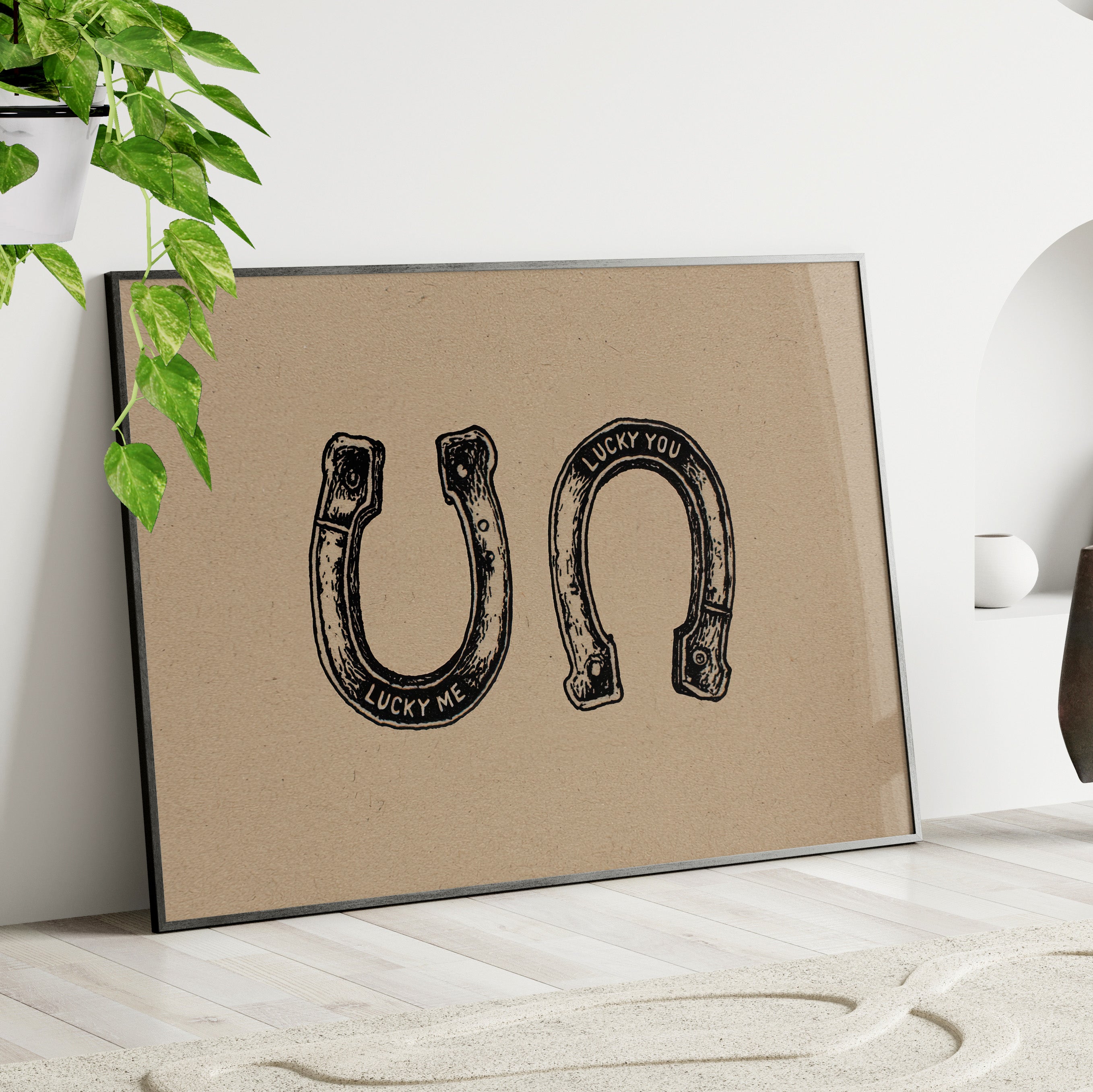 Framed Paper Print - Lucky Me Lucky You Horseshoes