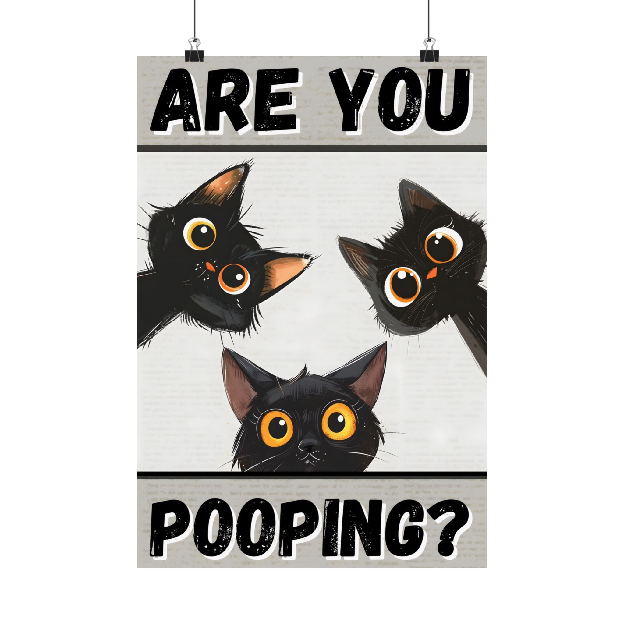Peeking Cats Toilet Humor