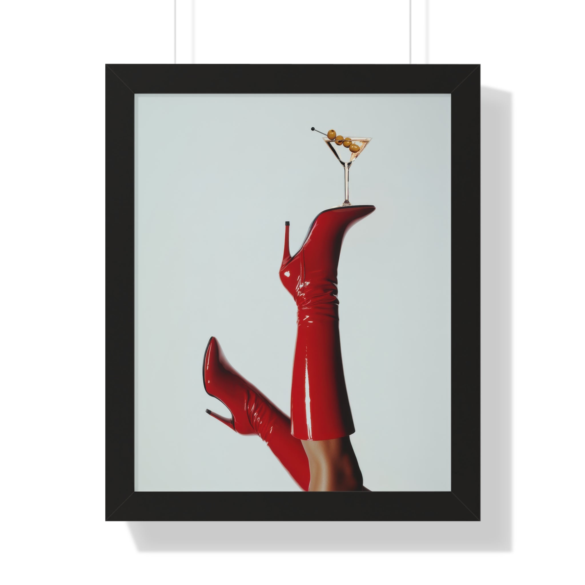 Framed Paper Print - Cocktails & Red Stilettos