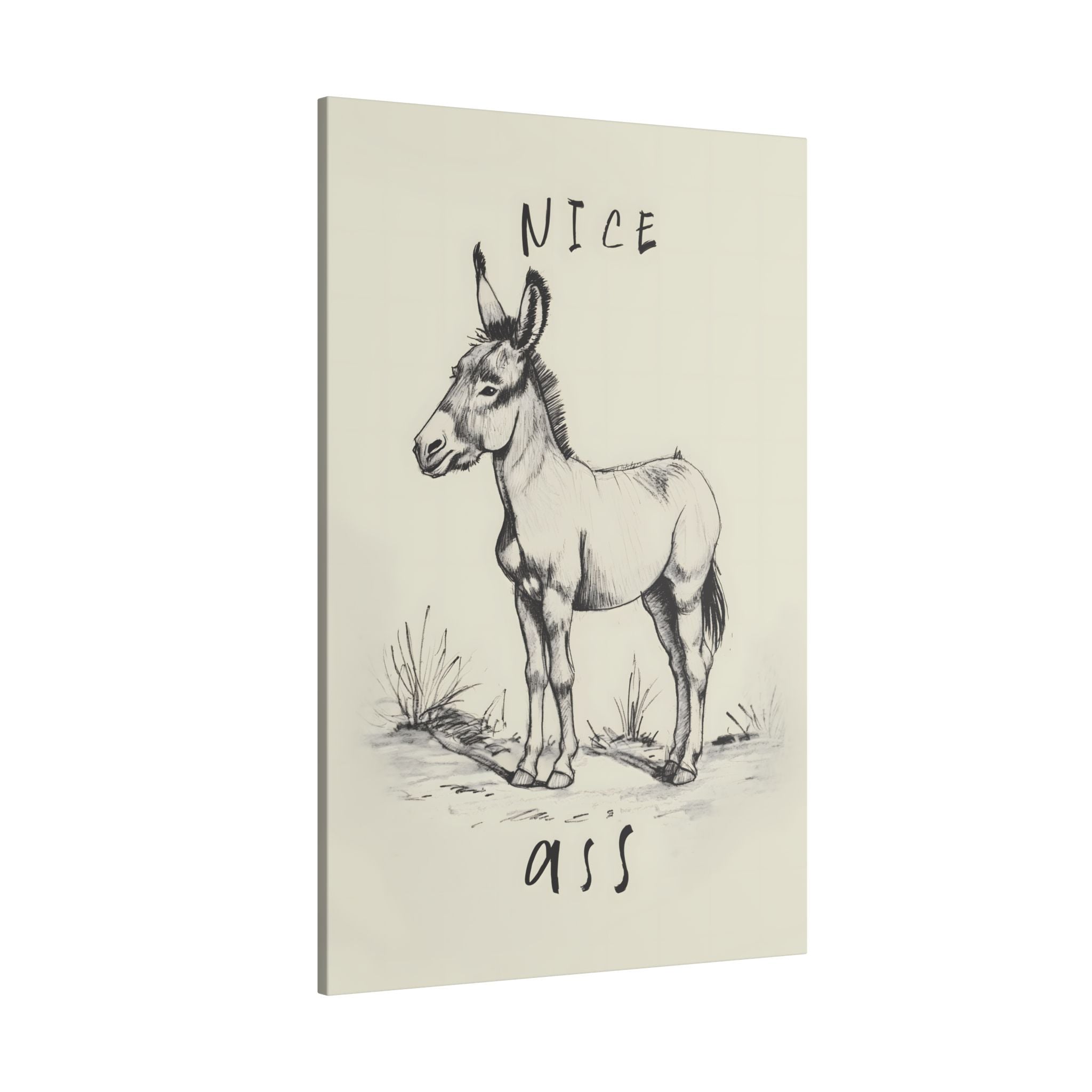 .75" Matte Canvas - Donkey Line Art Humor