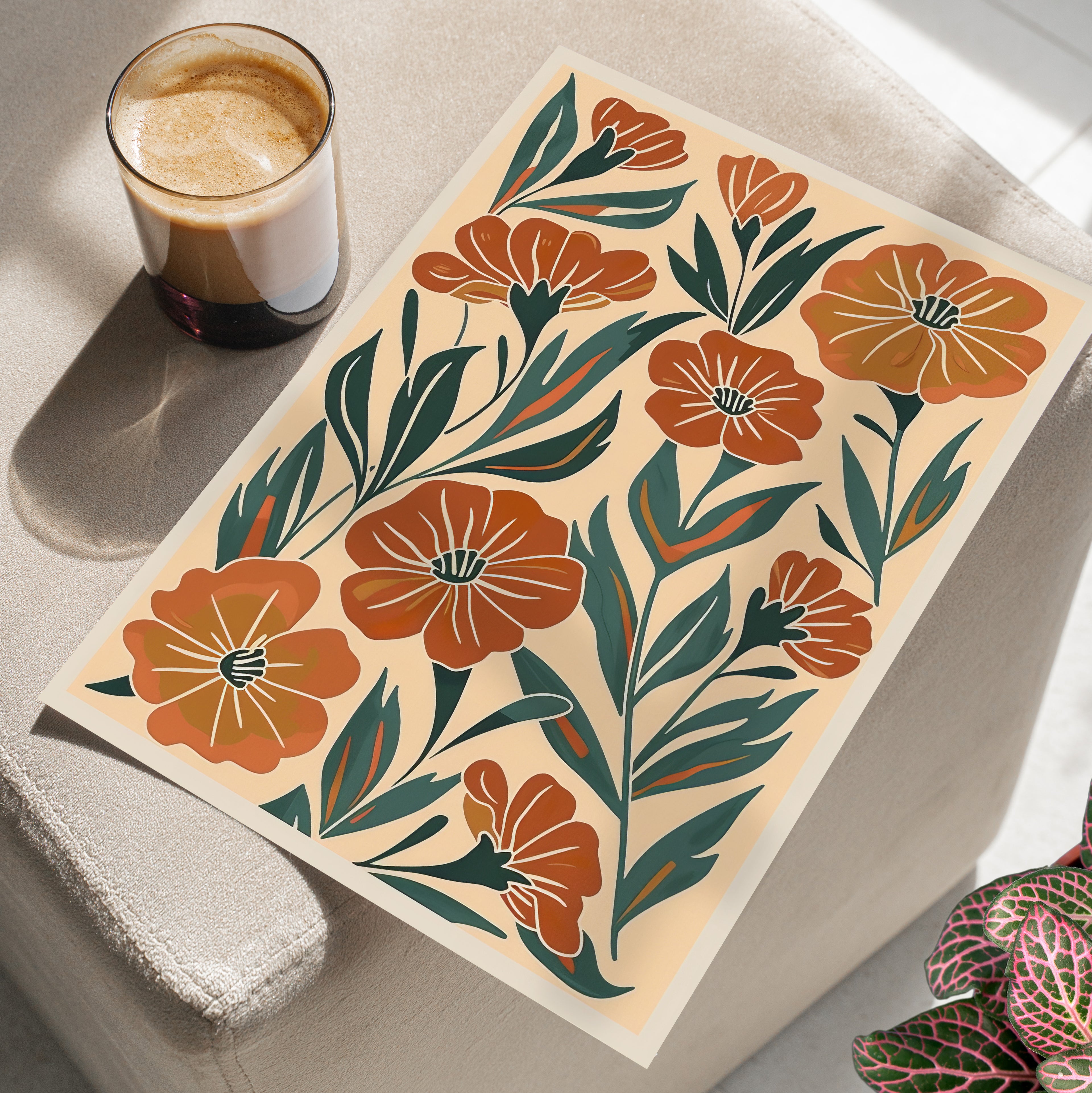 Burnt Orange Boho Blossoms