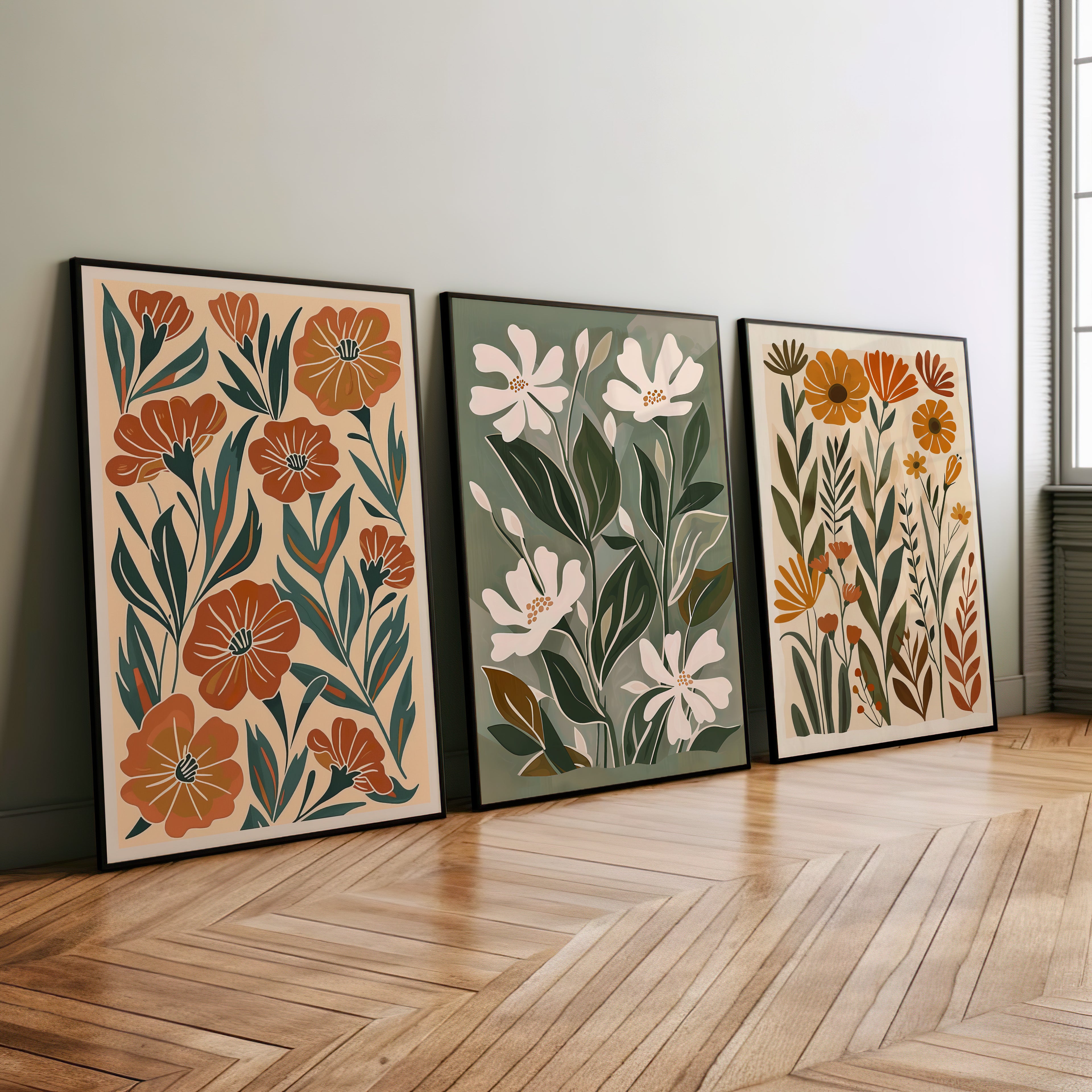 Framed Paper Print - Golden Meadow Boho Blooms