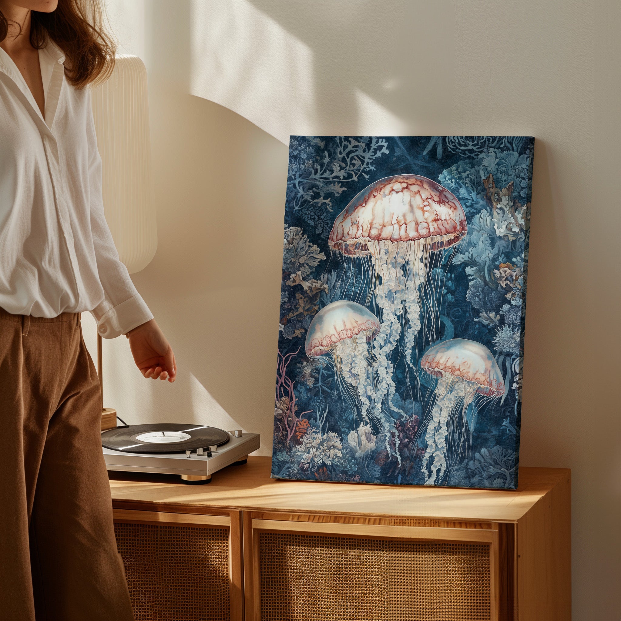 .75" Matte Canvas - Ethereal Ocean Jellyfish