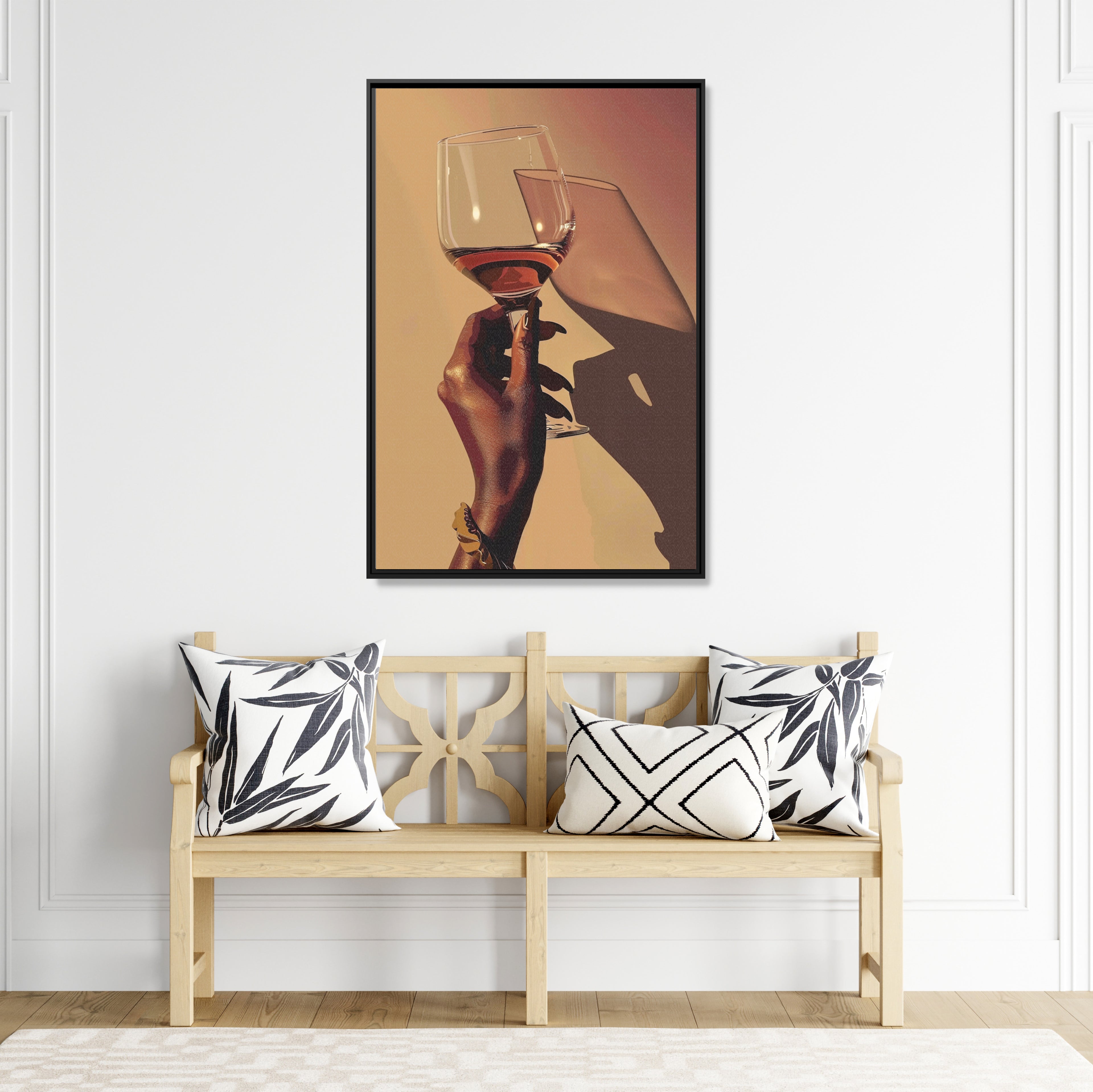 Framed Canvas - Golden Hour Wine Toast