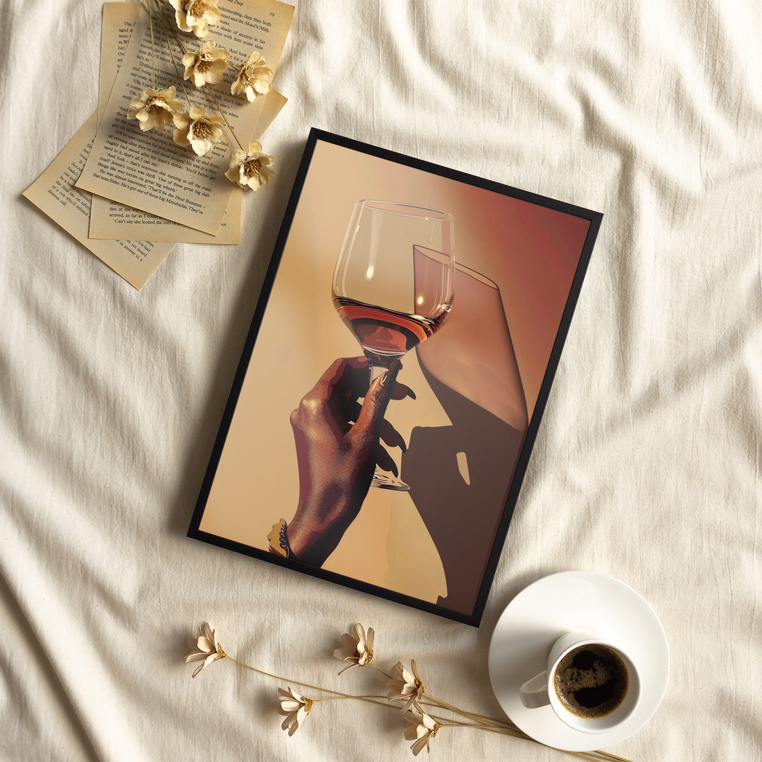 Framed Paper Print - Golden Hour Wine Toast