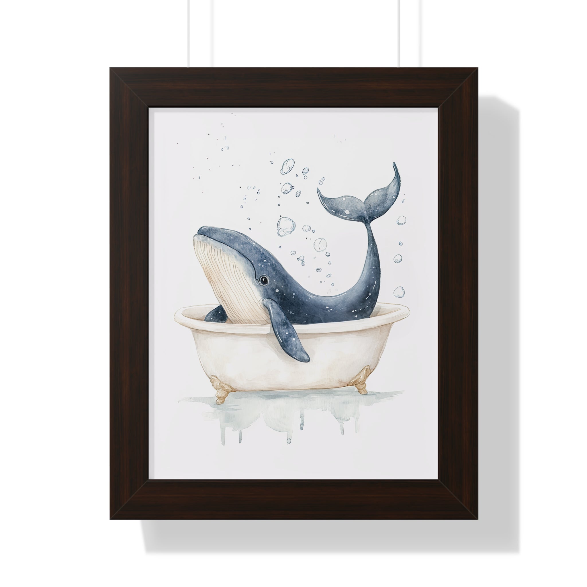 Framed Paper Print - Whale Tub Bubble Splash