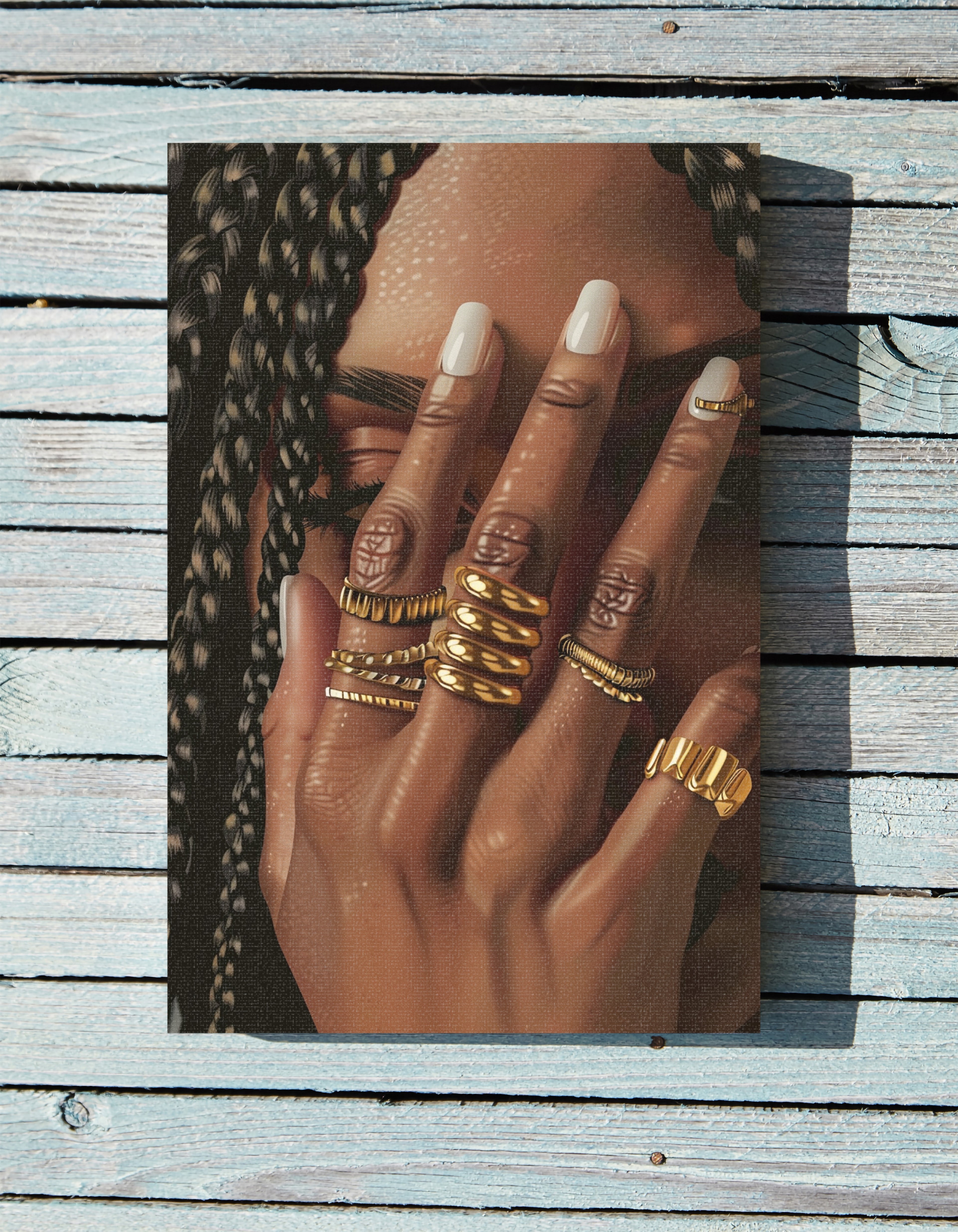 .75" Matte Canvas - Braided Golden Ring Beauty