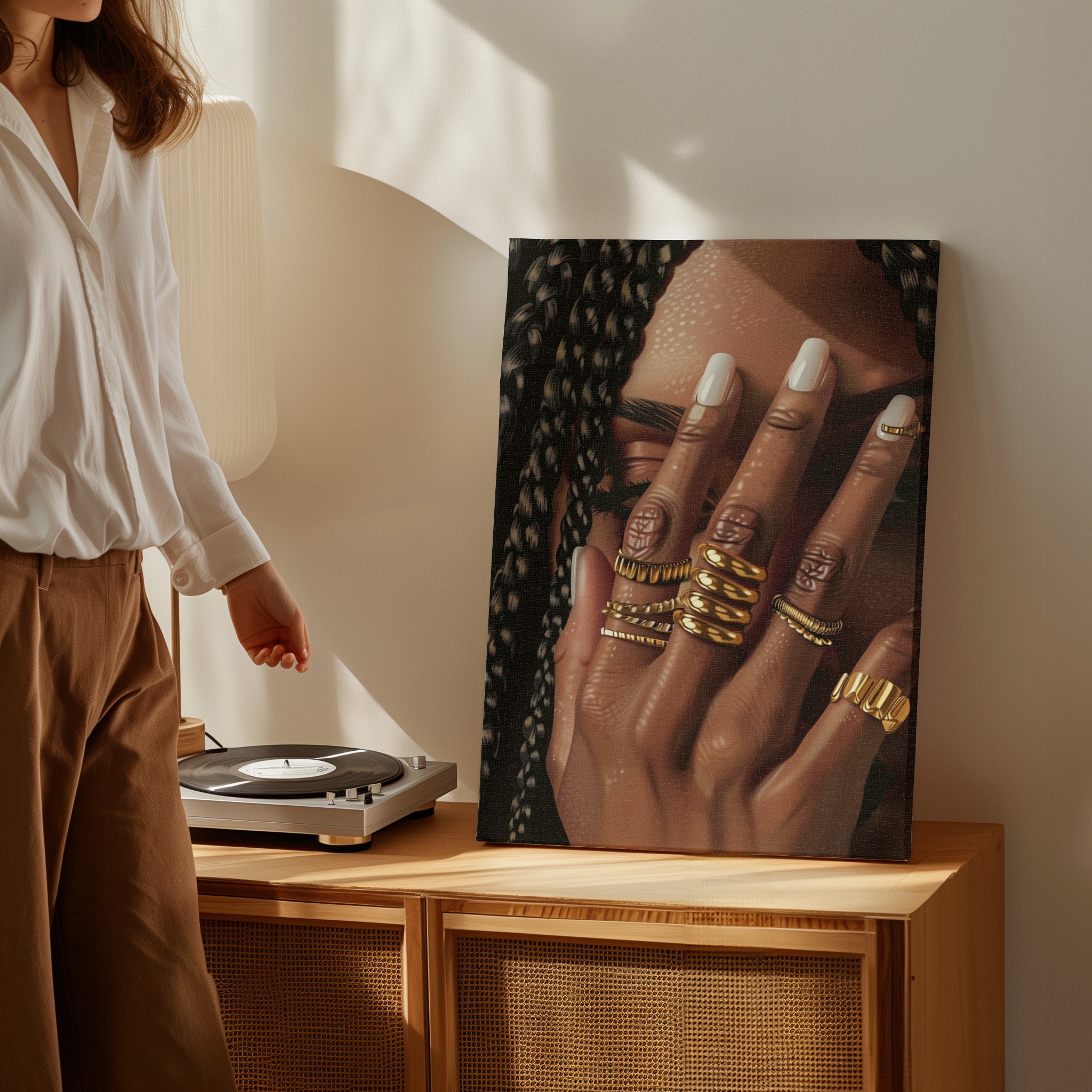 .75" Matte Canvas - Braided Golden Ring Beauty