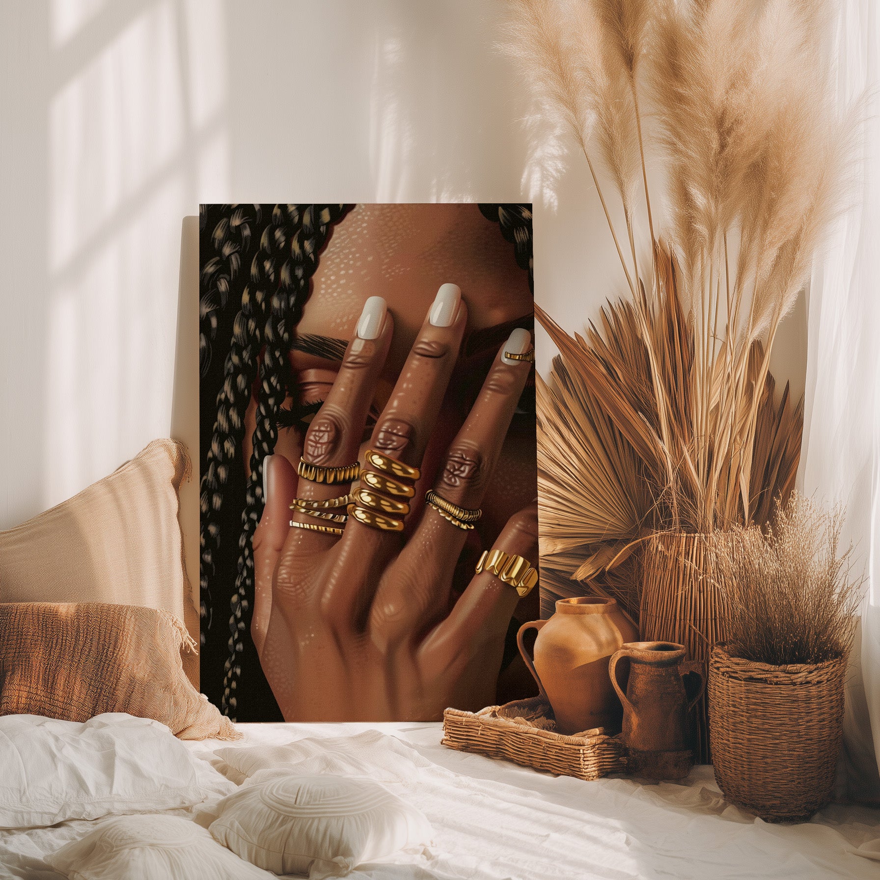 .75" Matte Canvas - Braided Golden Ring Beauty