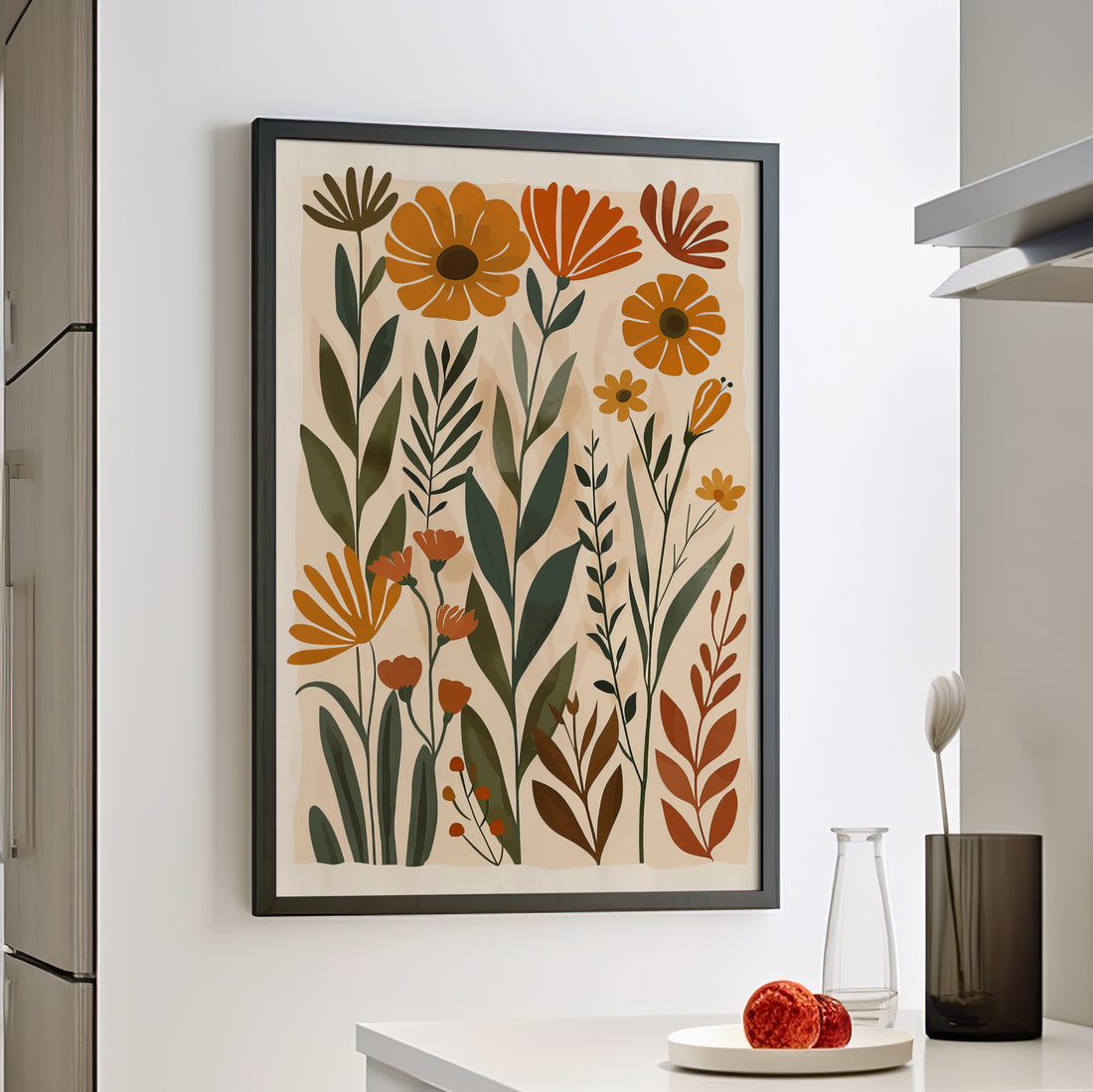 Framed Paper Print - Golden Meadow Boho Blooms