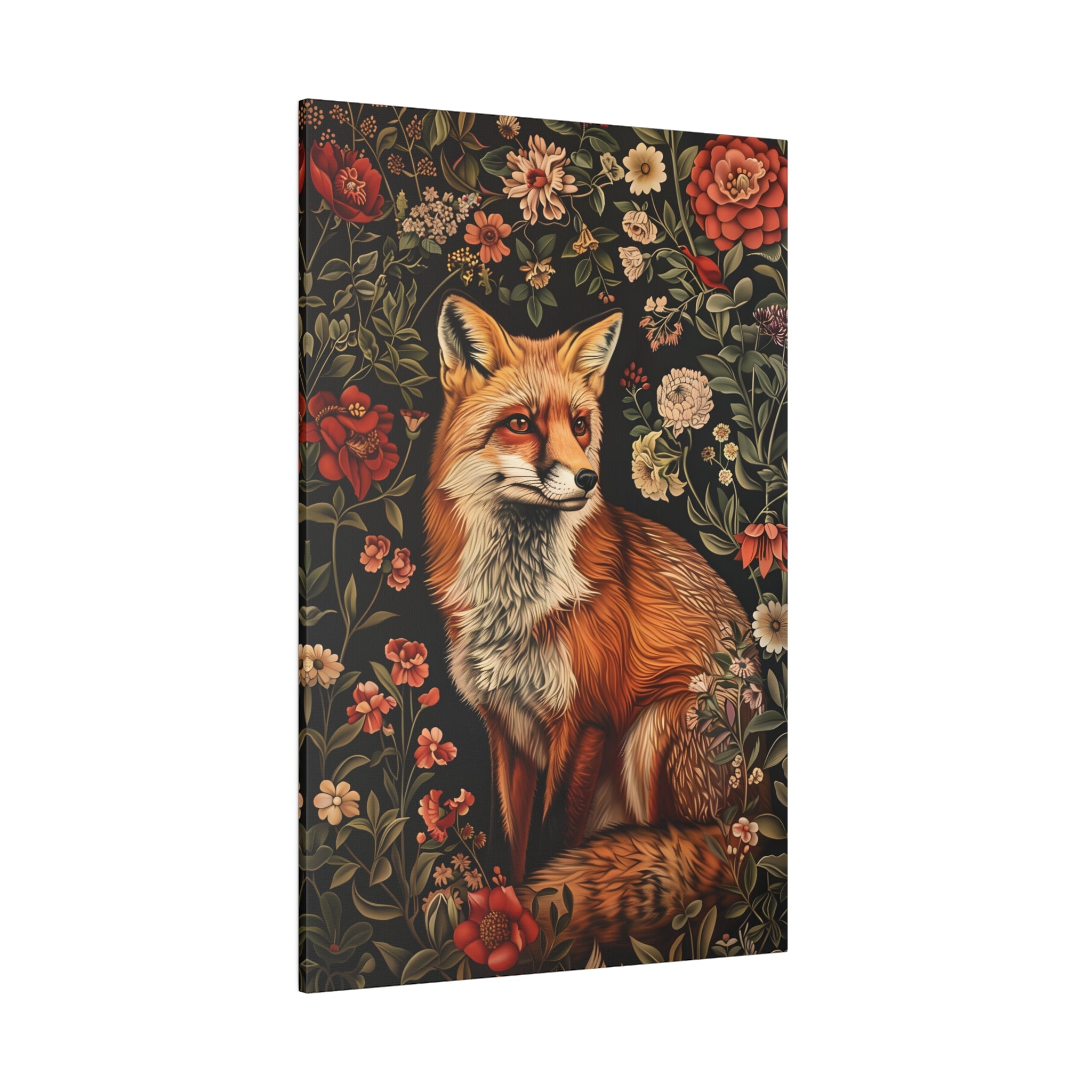 .75" Matte Canvas - Fox Amongst Floral Whimsy