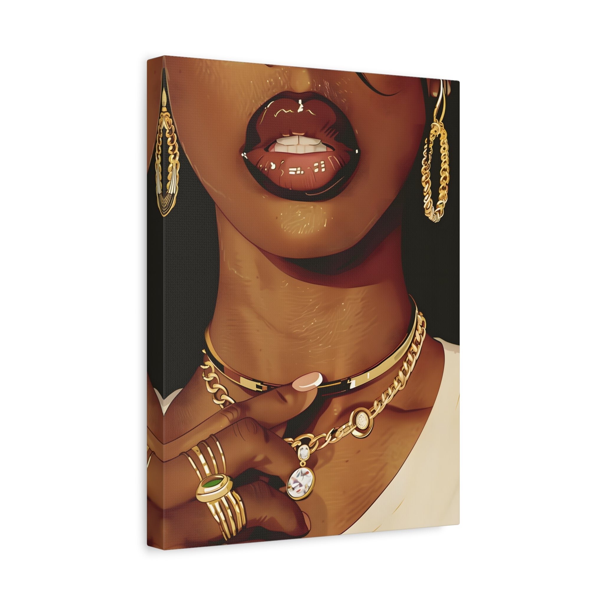 1.25" Matte Canvas - Golden Luxe Confidence Portrait