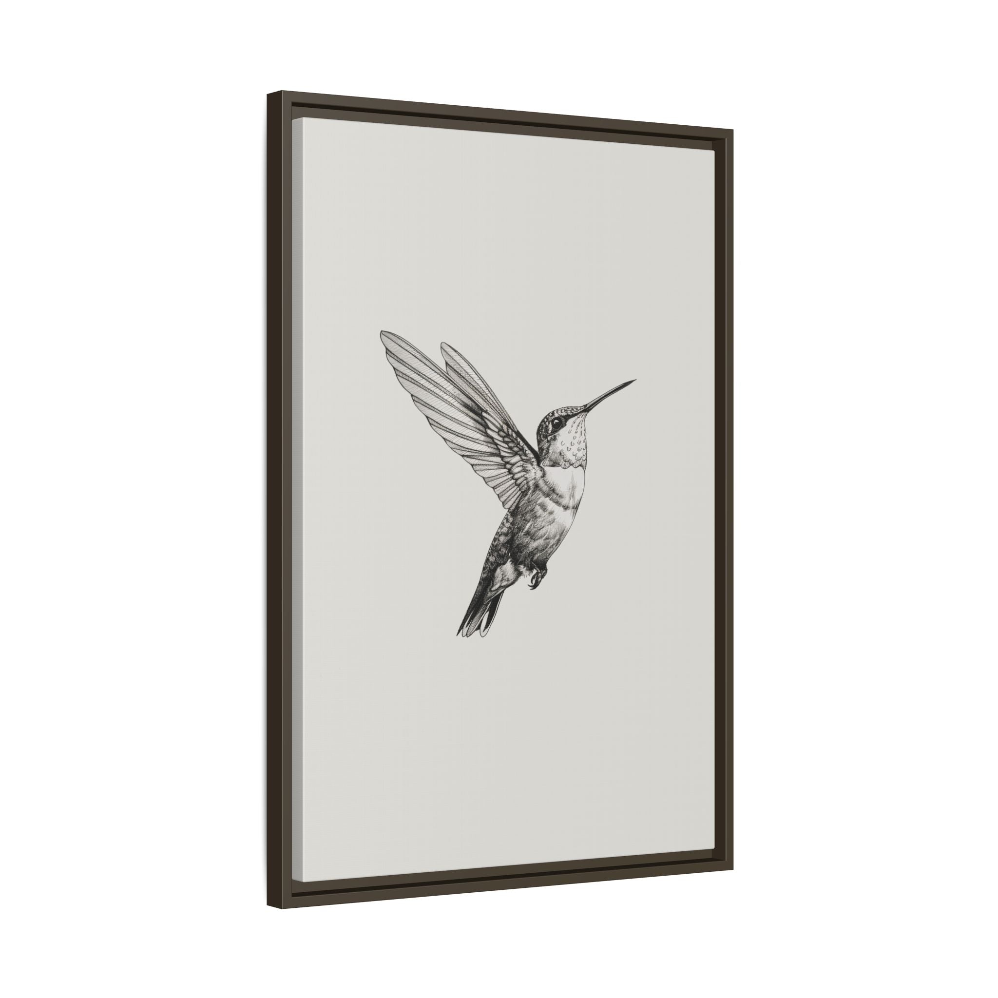 Framed Canvas - Flying Hummingbird Line Study