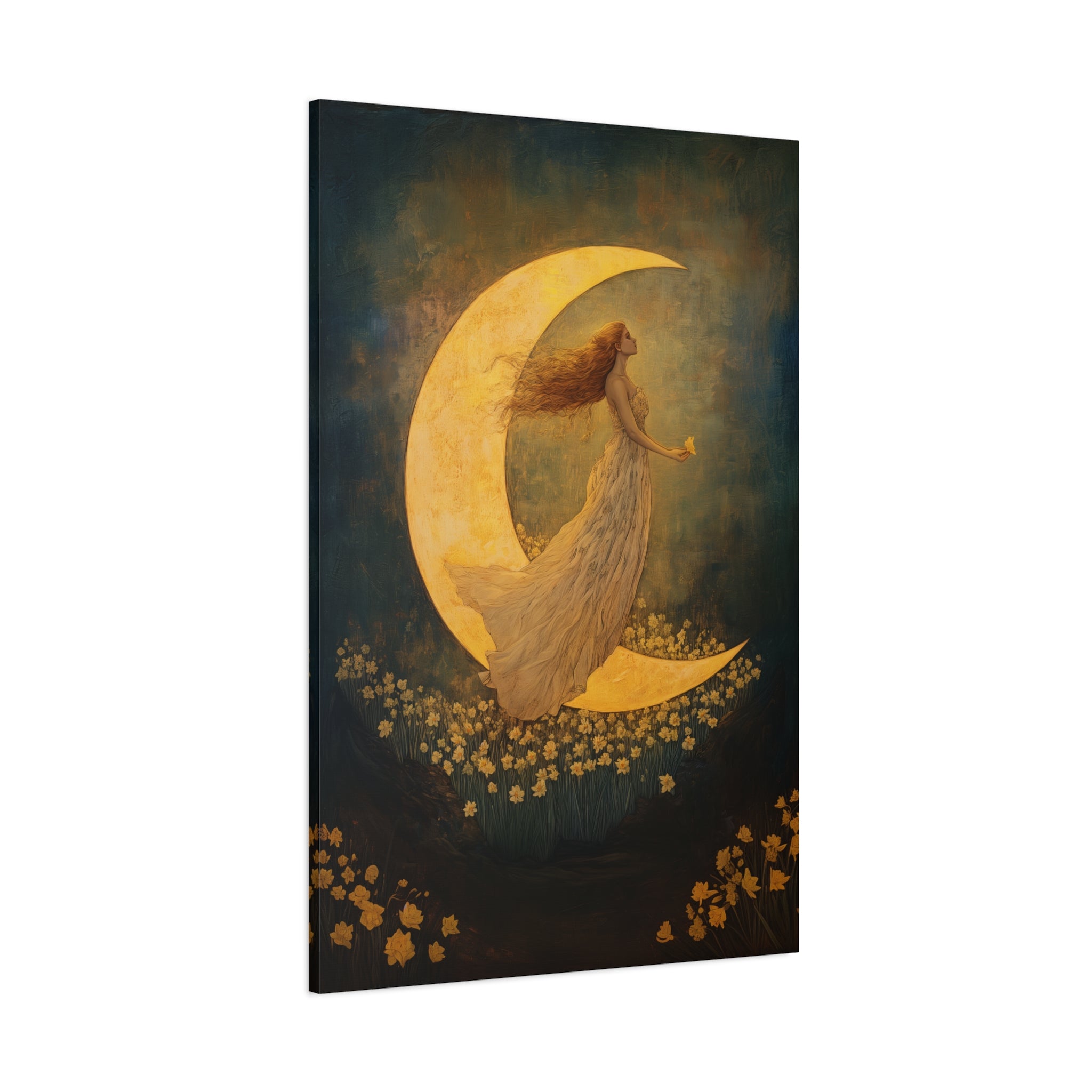 1.25" Matte Canvas - Moonlit Dreamer with Daffodils