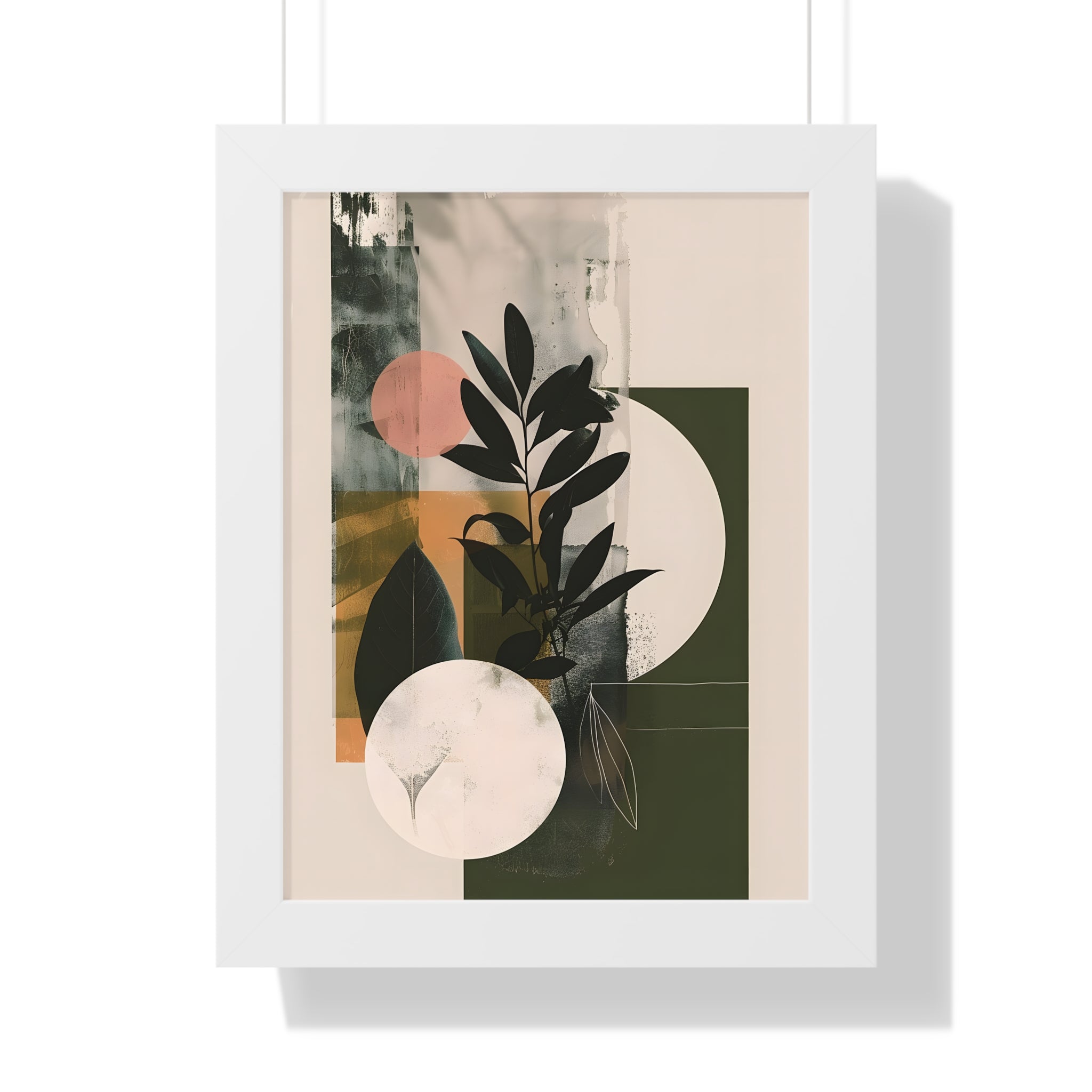 Framed Paper Print - Earthy Geometric Botanicals
