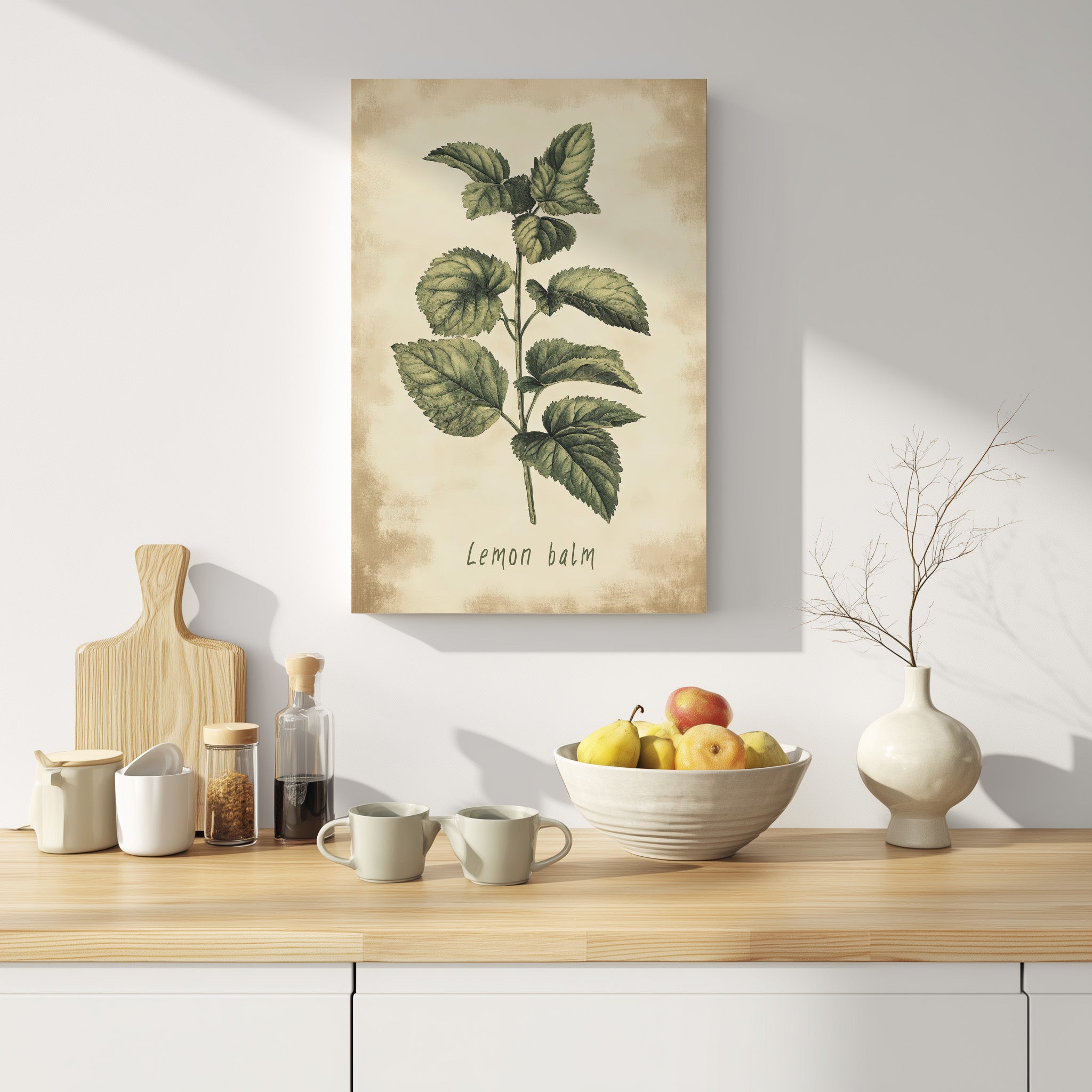 .75" Matte Canvas - Botanical Lemon Balm Study