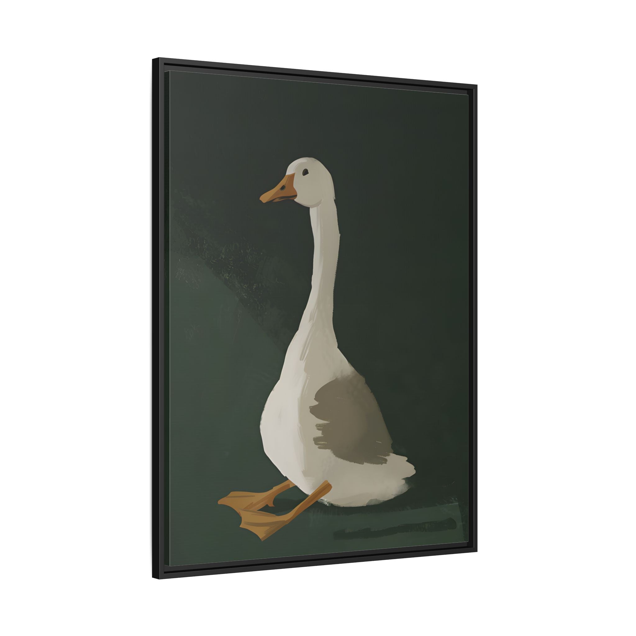 Framed Canvas - Sitting Goose in Spotlight