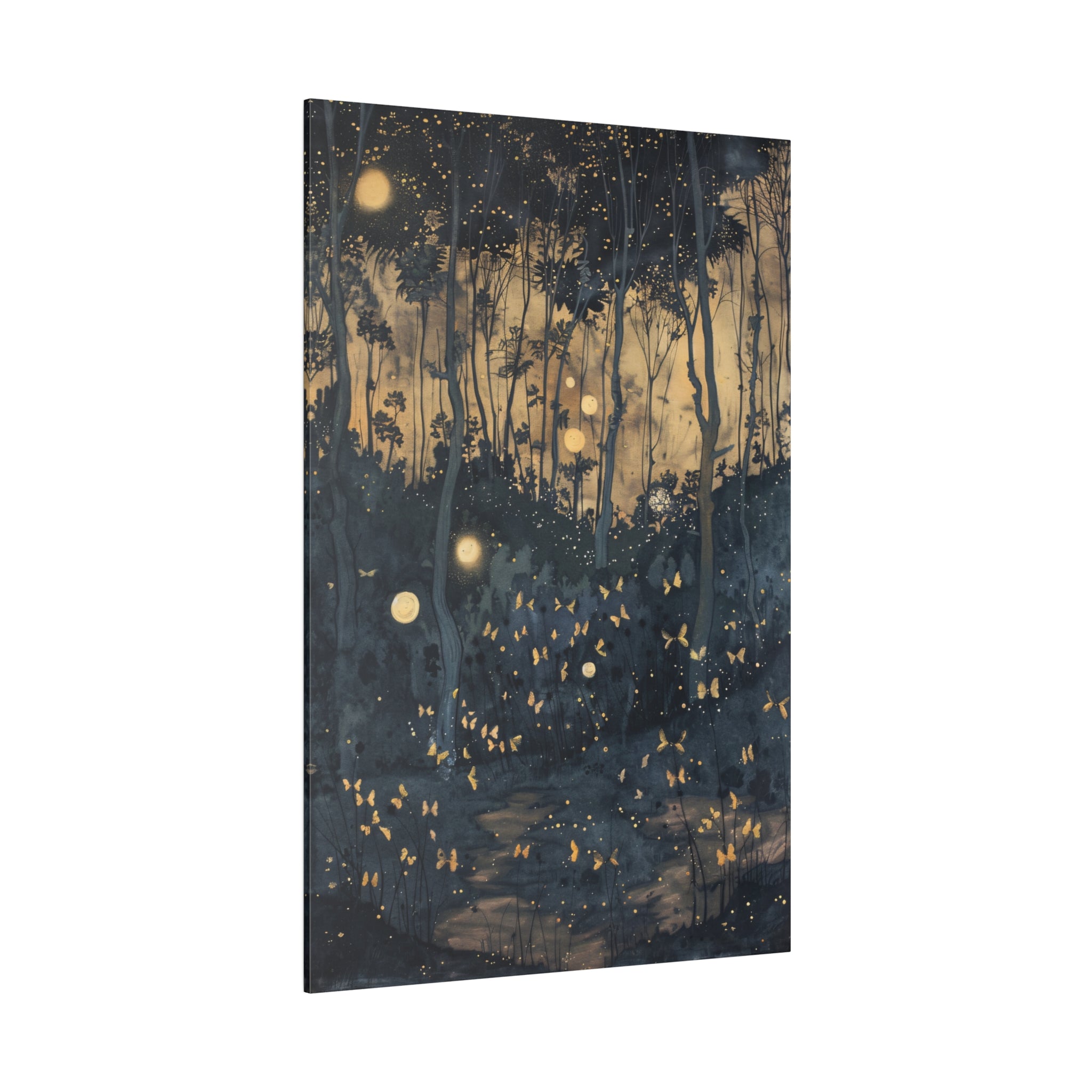 .75" Matte Canvas - Golden Firefly Nightscape