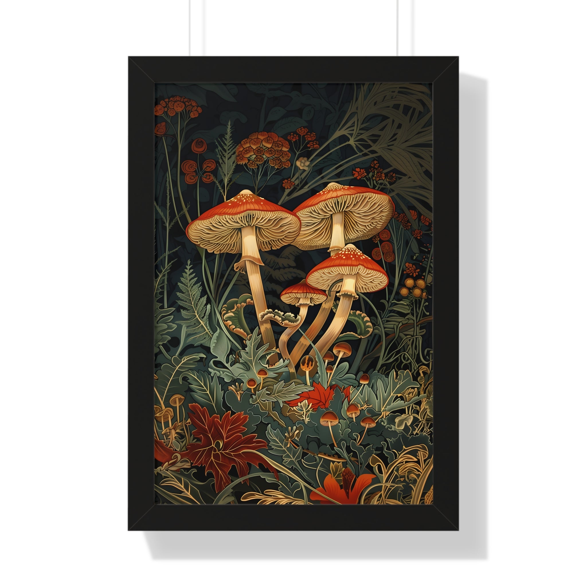 Framed Paper Print - Elegant Mushroom Reverie