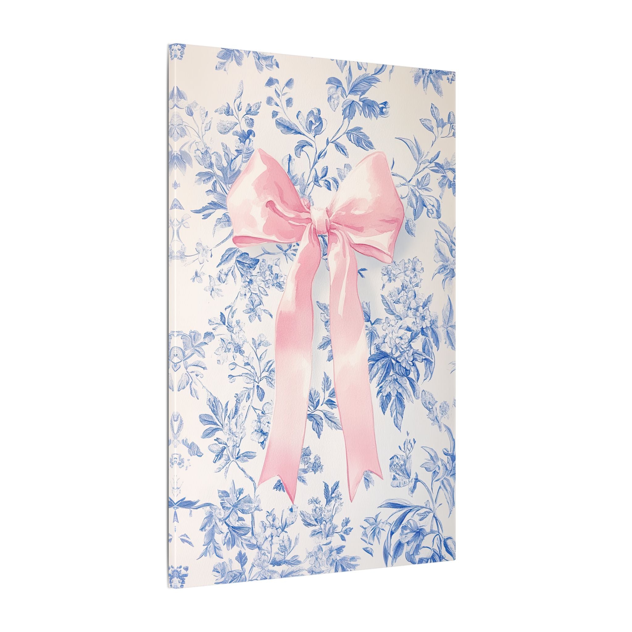 .75" Matte Canvas - Pink Bow Floralscape