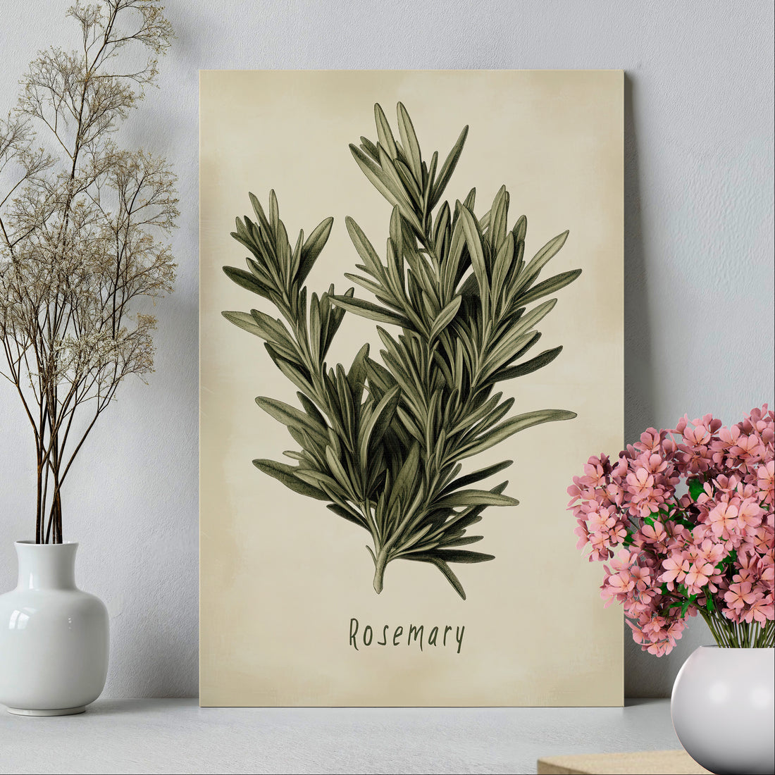 .75" Matte Canvas - Botanical Rosemary Study